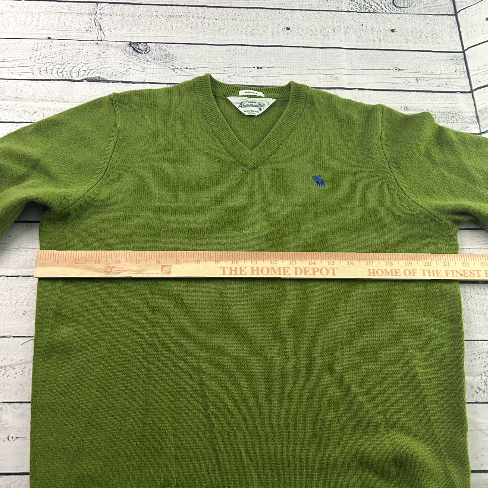Abercrombie & Fitch VINTAGE Abercrombie & Fitch Pullover Sweater Shirt Men L Green Wool Knit V-Neck Size US L / EU 52-54 / 3 - 5 Thumbnail