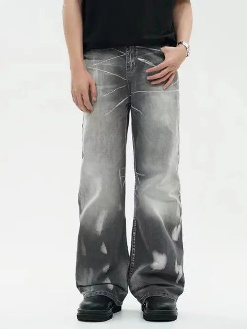 VIBE American men's loose flared distressed washed jeans Size US 34 / EU 50 - 7 Thumbnail