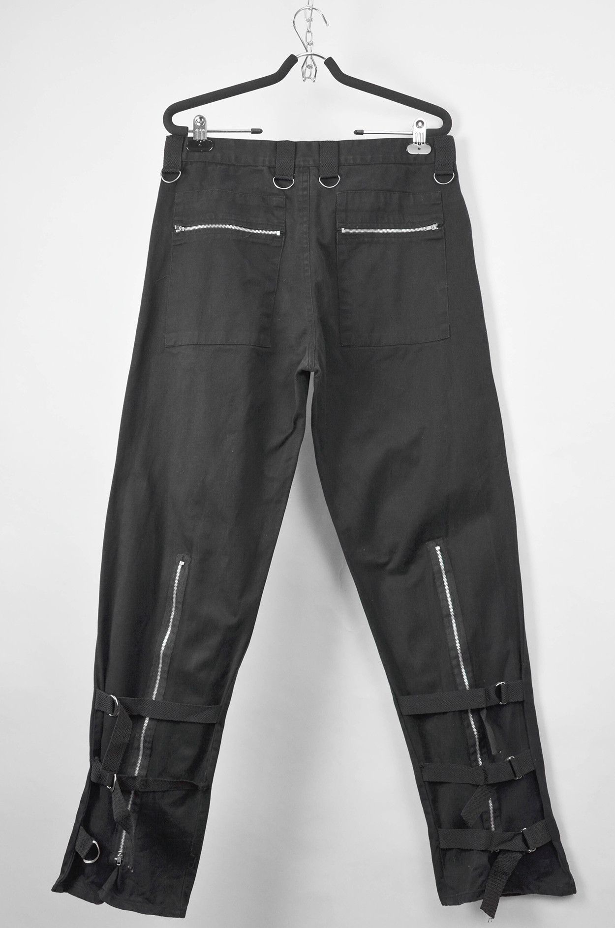 Vintage Bares Black Tech Strap Cargo Pants with Zippers L Size US 33 - 2 Thumbnail