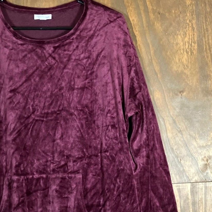 J. Jill Pure Jill Womens Sweater Burgundy Velvet Pullover Soft Pima Modal Blend XL Size XL / US 12-14 / IT 48-50 - 5 Thumbnail