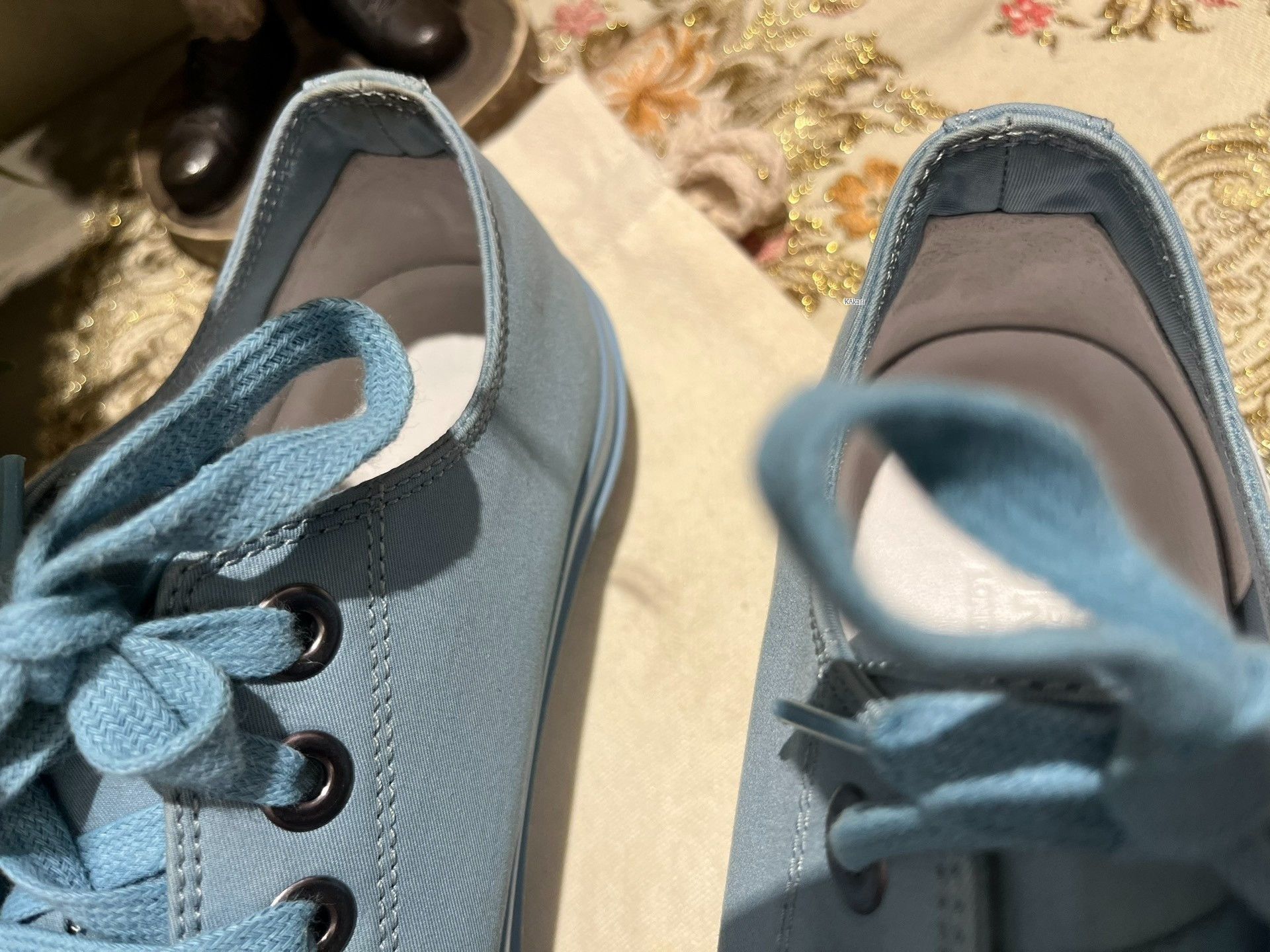Burberry Burberry Light Blue Low-Top Leather Sneakers Size US 7 / EU 40 - 9 Thumbnail