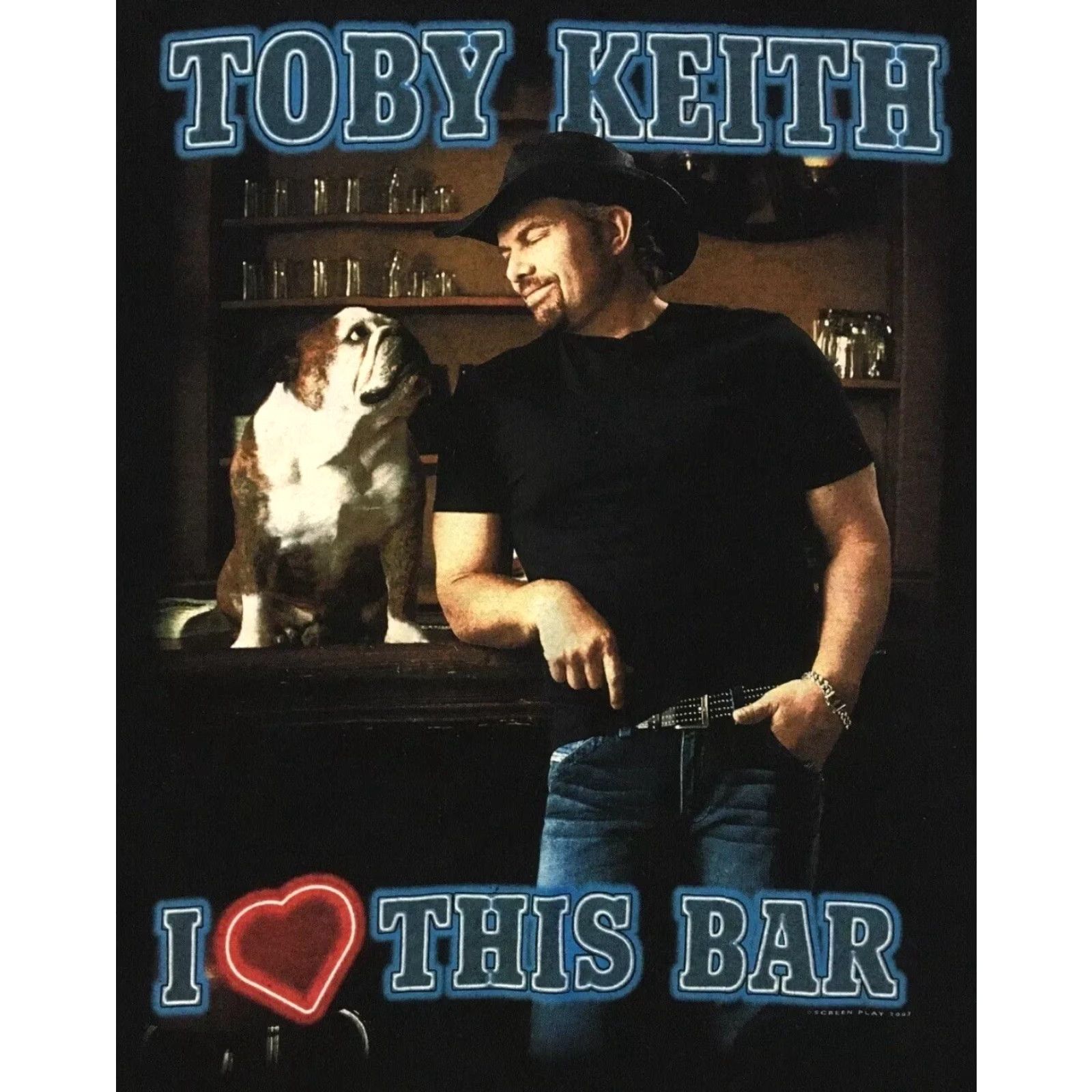 Vintage VINTAGE Toby Keith I Love This Bar Faded Shirt 2XL Black Concert Tour 90s Grunge Rock Western Music Mens T-Shirt Size US XXL / EU 58 / 5 - 3 Thumbnail