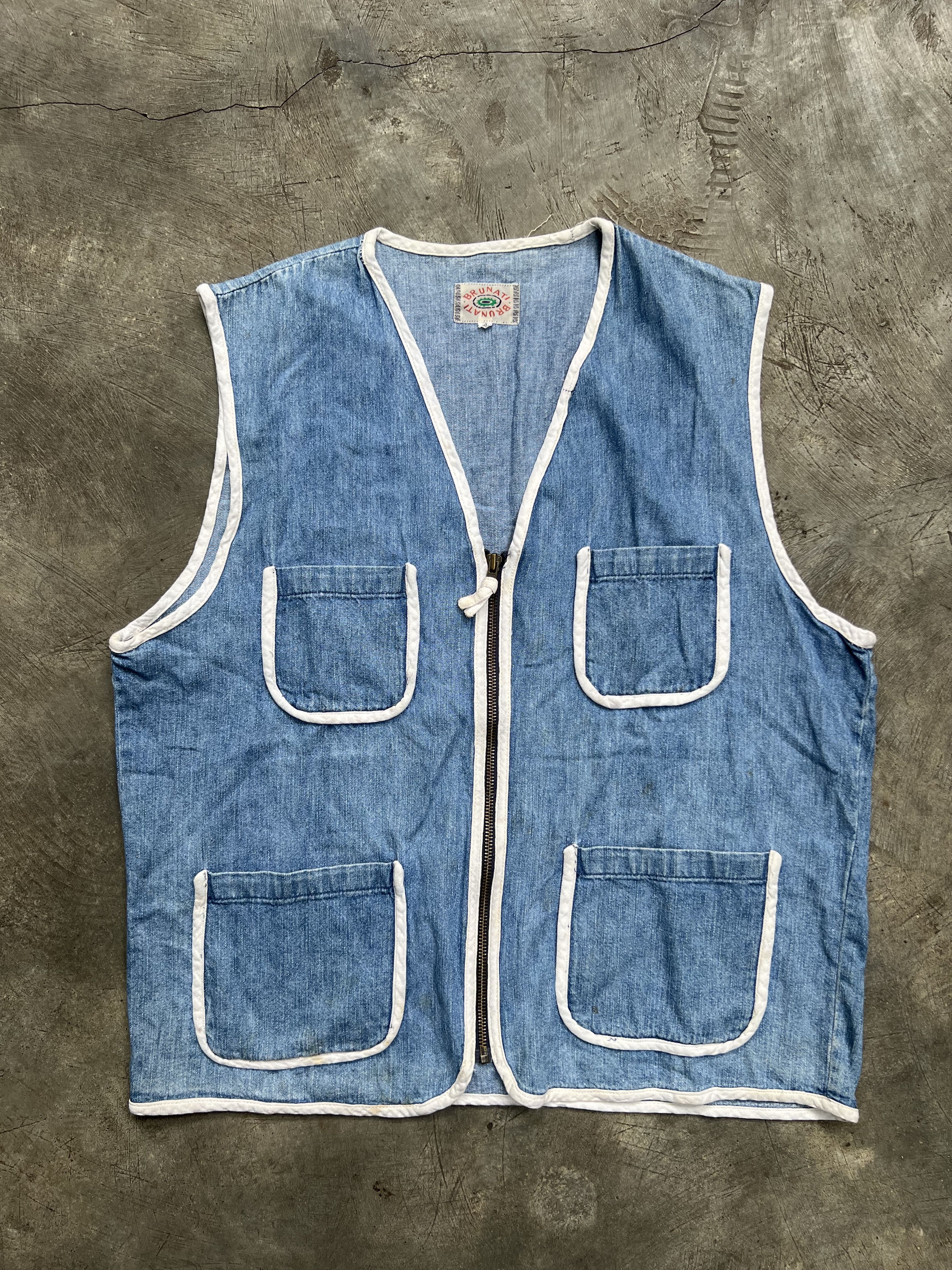 Designer vintage vests denim brunati Size US L / EU 52-54 / 3 - 1 Thumbnail