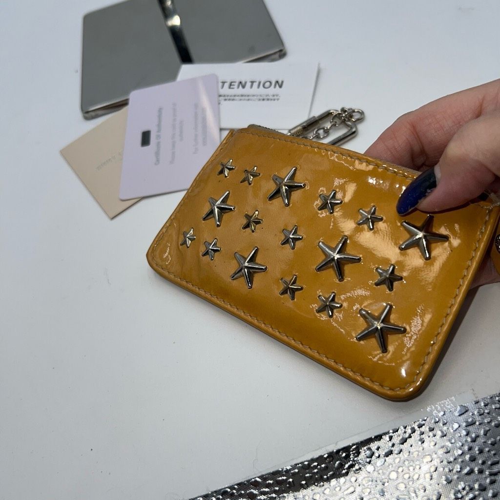 Jimmy Choo Jimmy Choo Full Inclusion Yellow Patent Key Chain Pouch Size ONE SIZE - 11 Thumbnail
