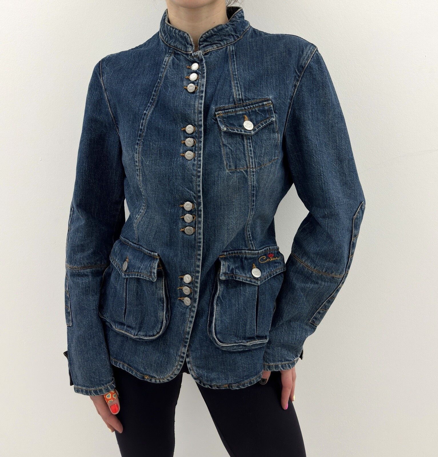 Vintage Vintage Corleone Denim Fitted Jacket Y2K 2000`s Swag Size M / US 6-8 / IT 42-44 - 1 Thumbnail
