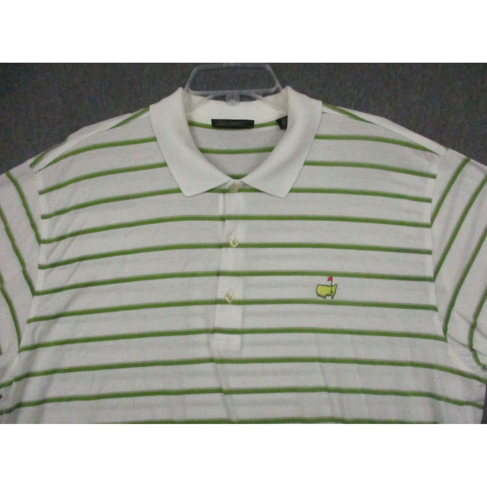 Vintage VINTAGE Masters Polo Shirt Mens XL Green Stripe Polo Shirt XL Mens Green Stripe 90s Sports Golf Shirt Boys Womens Mens Size US XL / EU 56 / 4 - 5 Thumbnail