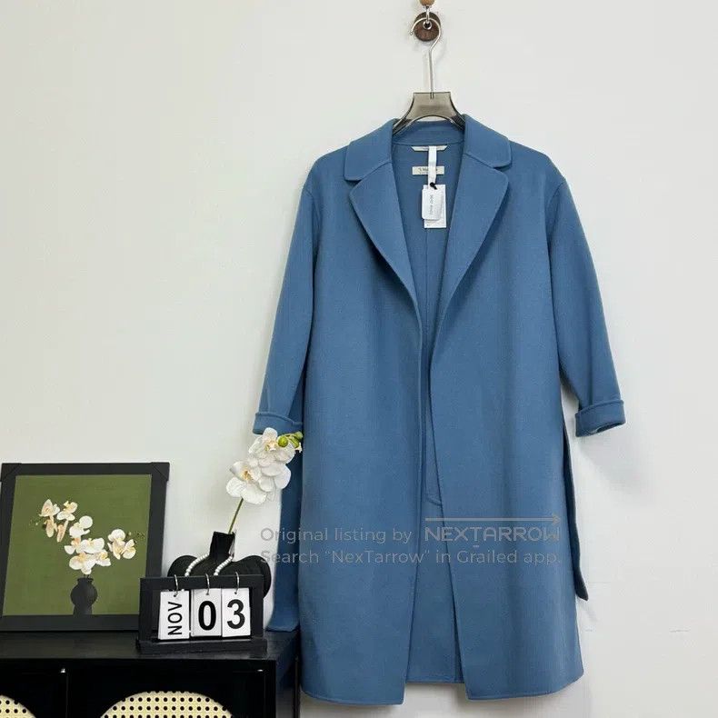 Max Mara Max Mara Blue Wool Coat Size XS / US 0-2 / IT 36-38 - 1 Thumbnail