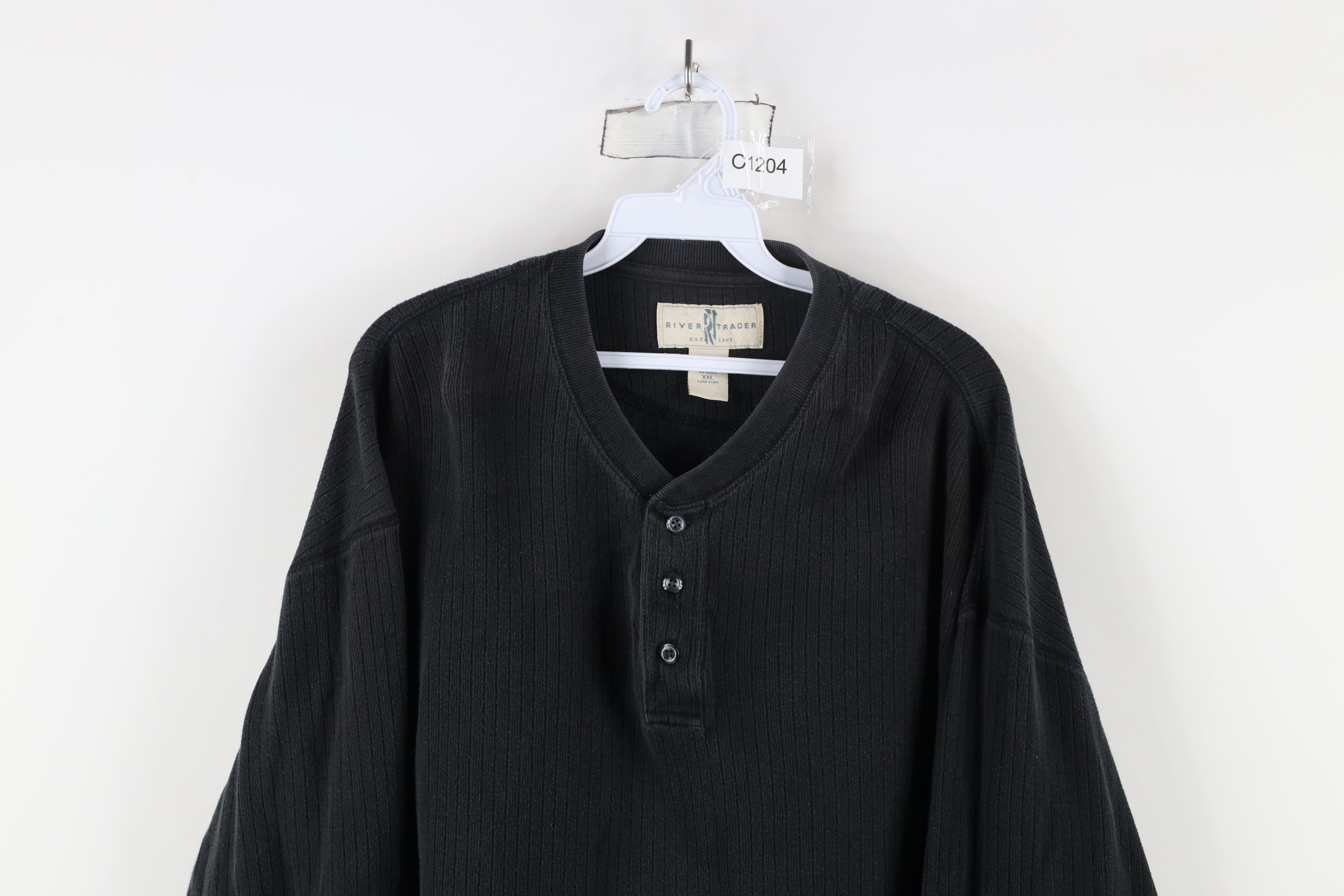 Vintage Vintage 90s Streetwear Knit Long Sleeve Henley T-Shirt Size US XXL / EU 58 / 5 - 2 Thumbnail