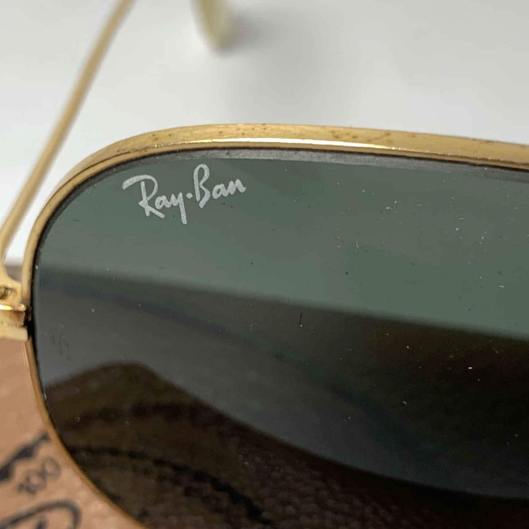 Vintage VINTAGE Ray-Ban Aviator Sunglasses Men 58 14 Gold Frame Green Lens Case Size ONE SIZE - 3 Thumbnail