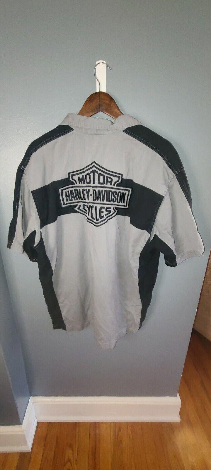 Harley Davidson Harley-Davidson Work Shirt XL Gray Black Embroidered Size US XL / EU 56 / 4 - 4 Thumbnail
