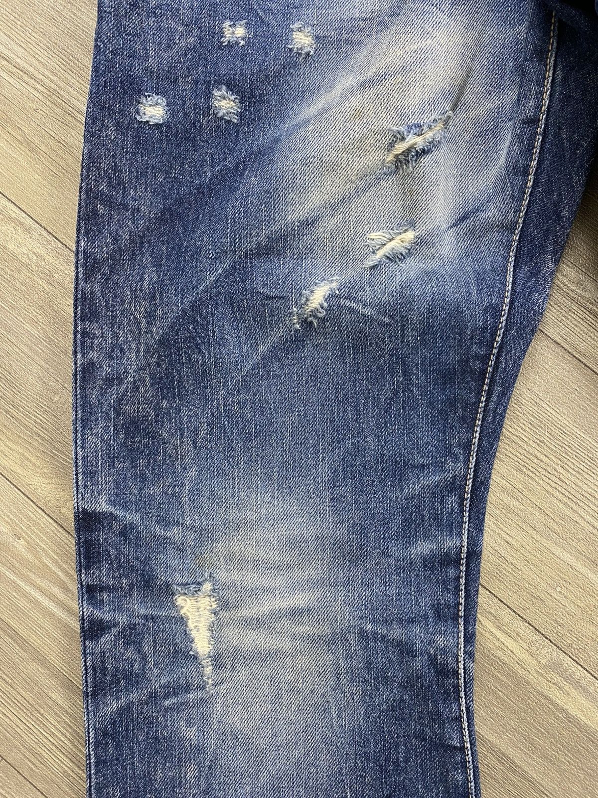 If Six Was Nine 2000s Dot & Stripe Distressed Punk Lgb Style Flared Jeans Size US 30 / EU 46 - 7 Thumbnail