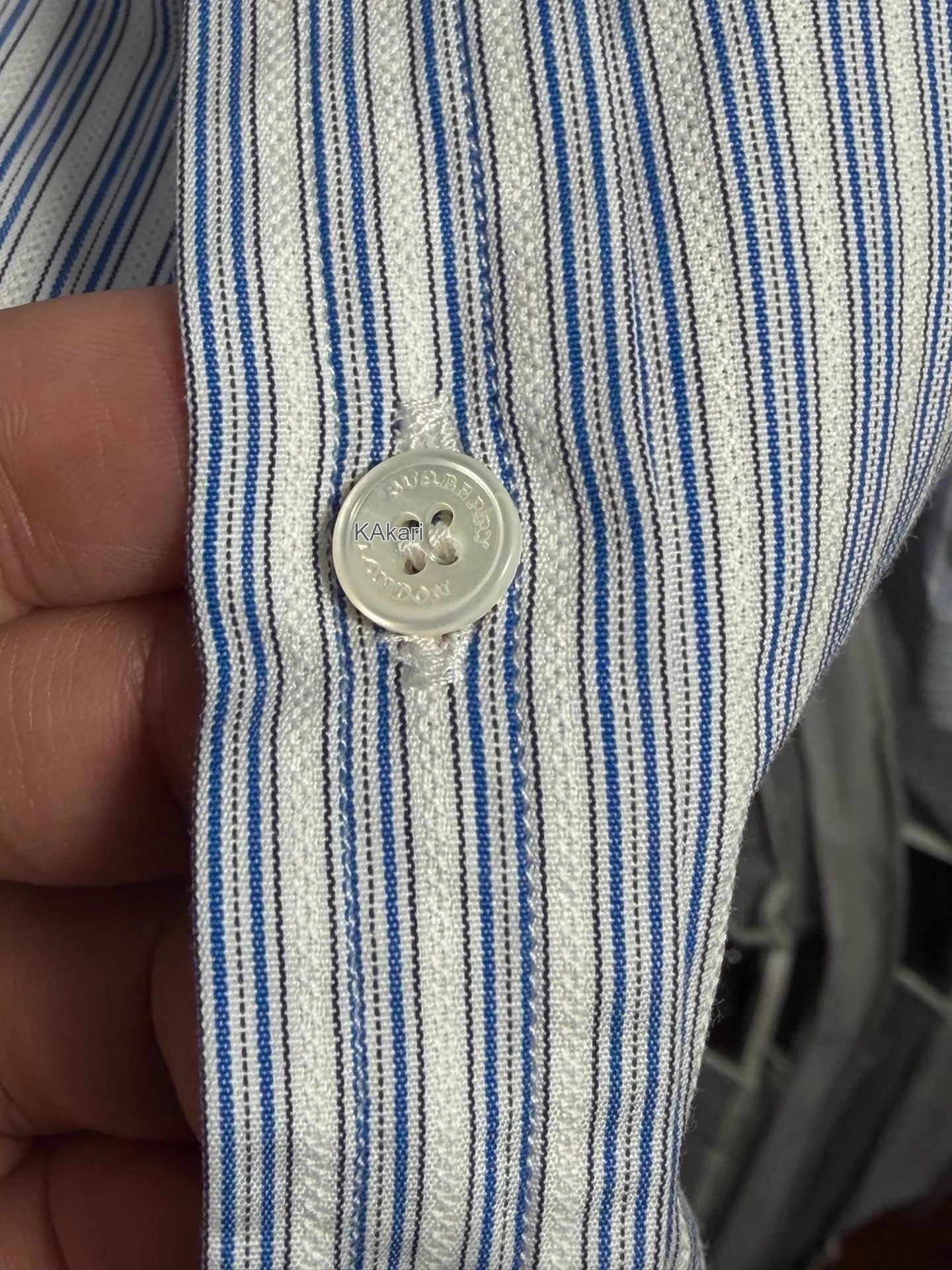 Burberry Striped Long Sleeve Button-Up Shirt with Contrast Collar Size US XXS / EU 40 - 5 Thumbnail