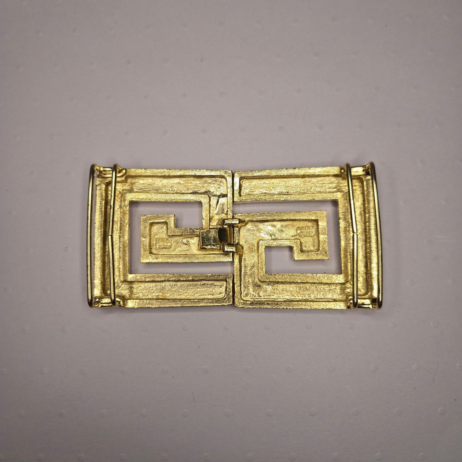 Vintage Vintage 1981 Mimi Di N Greek Key Maze Geometric Belt Buckle Size ONE SIZE - 2 Thumbnail