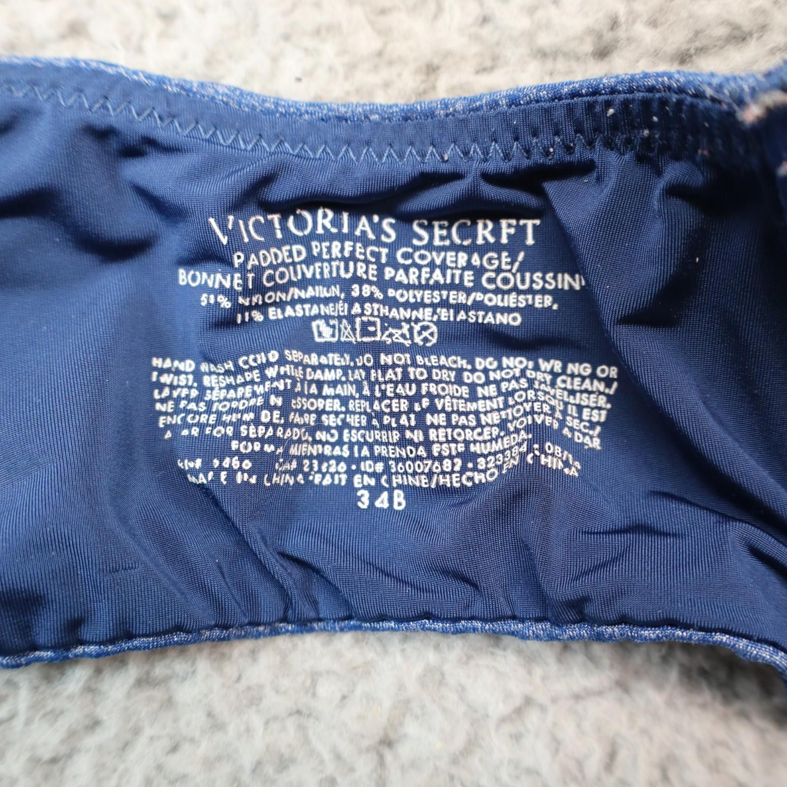 Other Victoria's Secret 34B Bra Blue Padded Perfect Coverage Size ONE SIZE - 4 Thumbnail