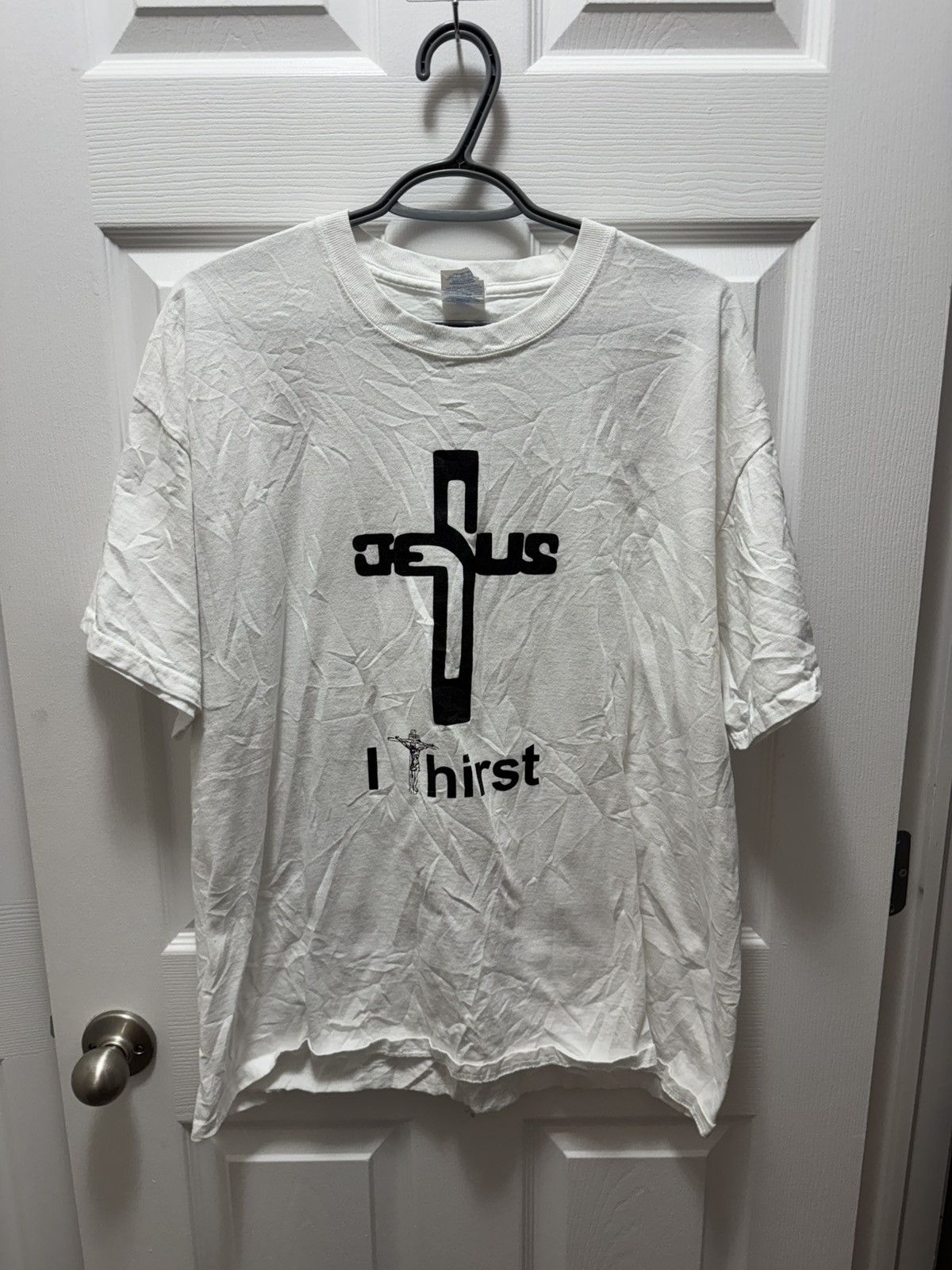 Vintage Port & Company Jesus I Thirst Vintage Christian Cross Shirt Size US XL / EU 56 / 4 - 1 Thumbnail