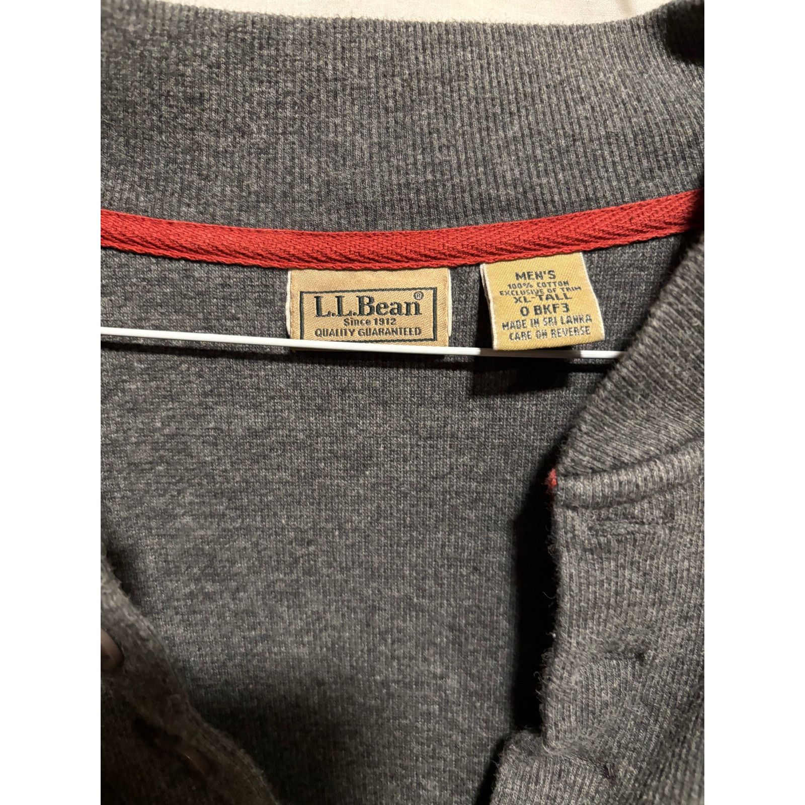 L.L. Bean L L Bean Mens Gray Waffle Signature Henley Shirt XLT Size US XL / EU 56 / 4 - 4 Thumbnail