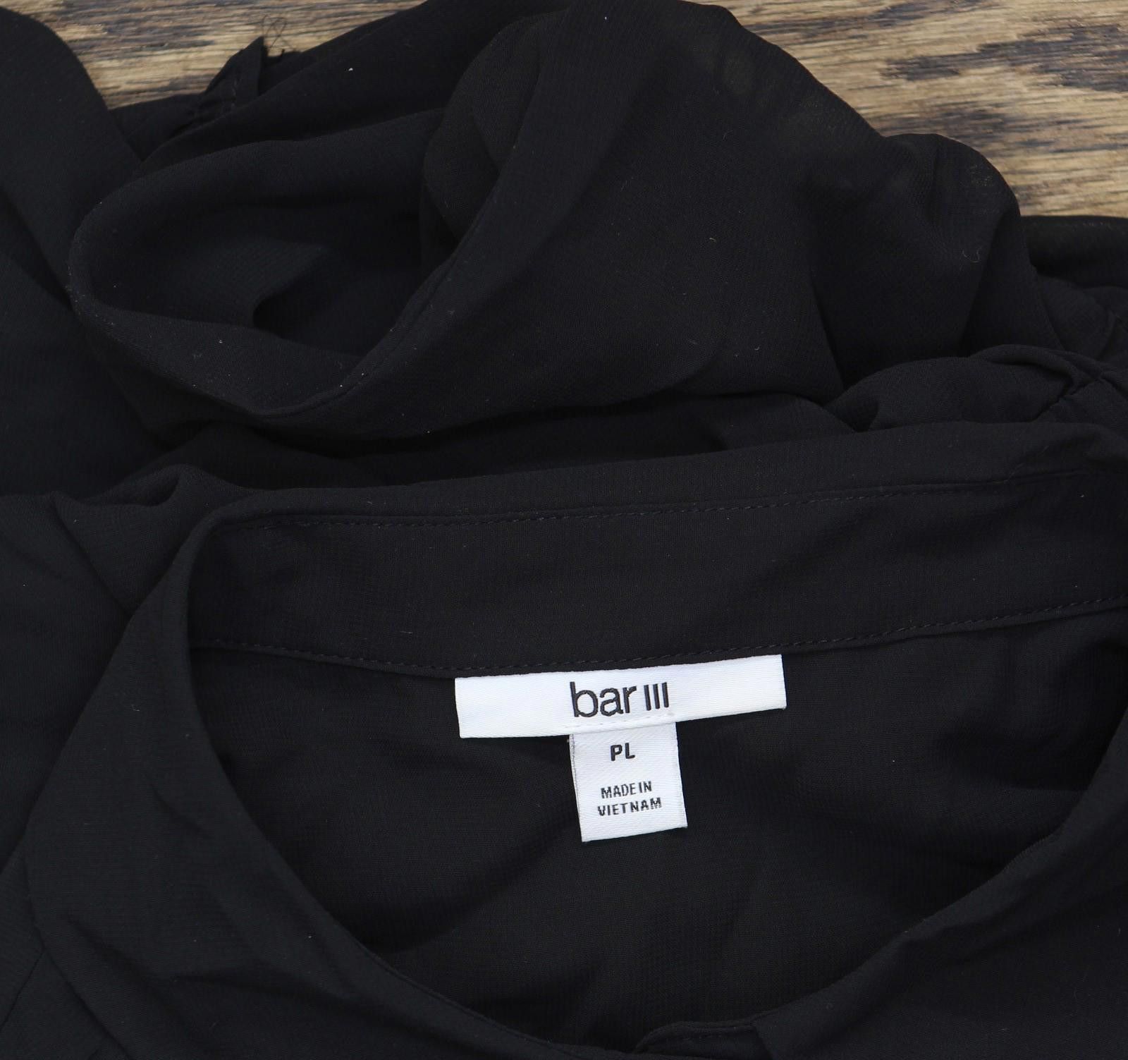 Bar III Bar Iii Womens Tie Front Petite Ruffled Mini Dress Black Pl Size L / US 10 / IT 46 - 4 Thumbnail