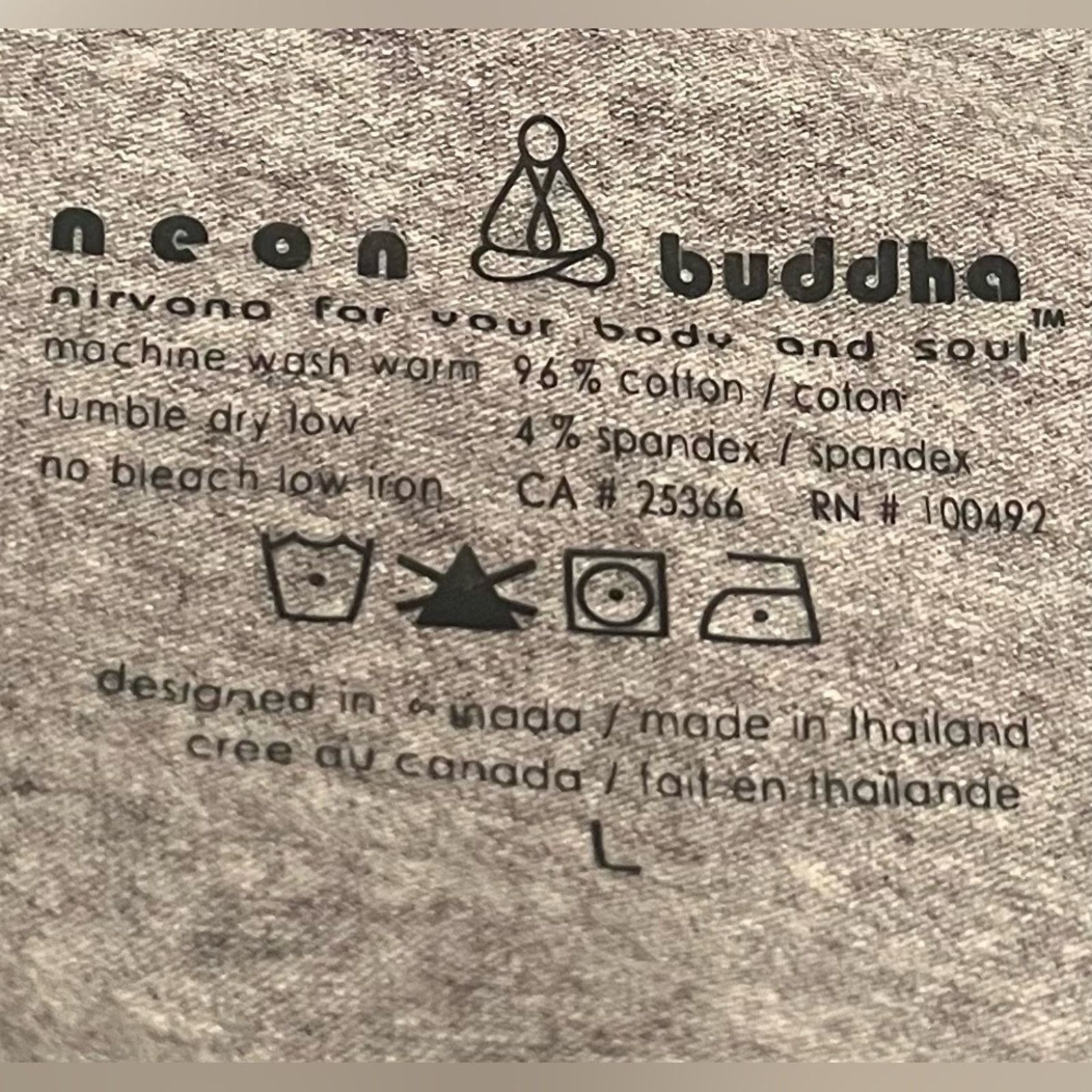 The Unbranded Brand Neon Buddha Gray and White cowl neck top, size Large Size L / US 10 / IT 46 - 3 Thumbnail