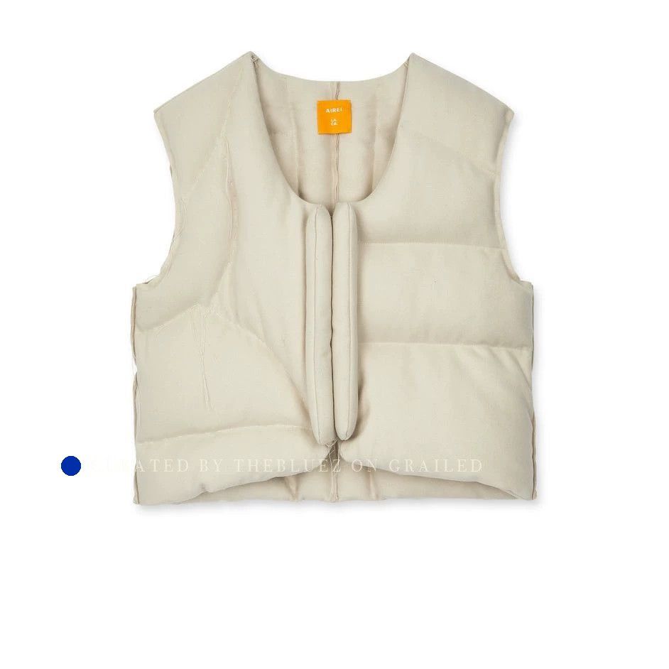 AIREI Hand-stitched Wool Puffer Vest in White Size US S / EU 44-46 / 1 - 1 Thumbnail