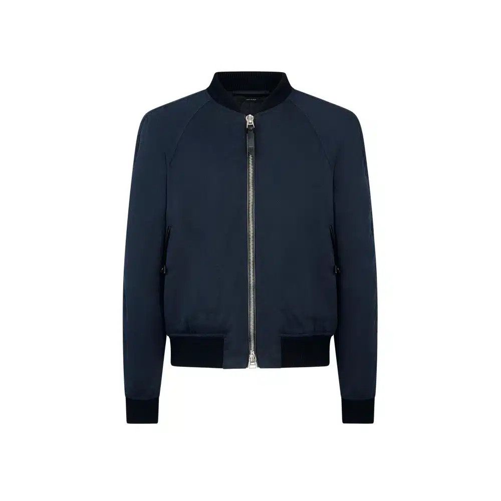 Tom Ford o1loc1c0326 OBS046 Fluid Gabardine Bomber Jacket in Blue Size US S / EU 44-46 / 1 - 1 Thumbnail