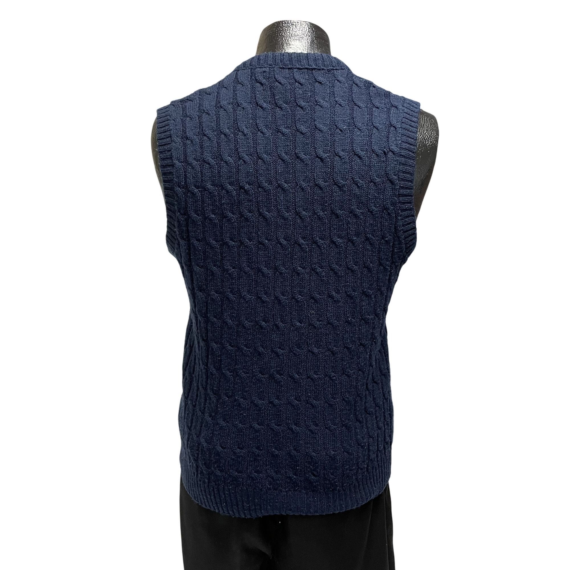 Other Vtg Lord Jeff Chunky CABLE KNIT V Neck Sweater Vest Size US M / EU 48-50 / 2 - 3 Thumbnail