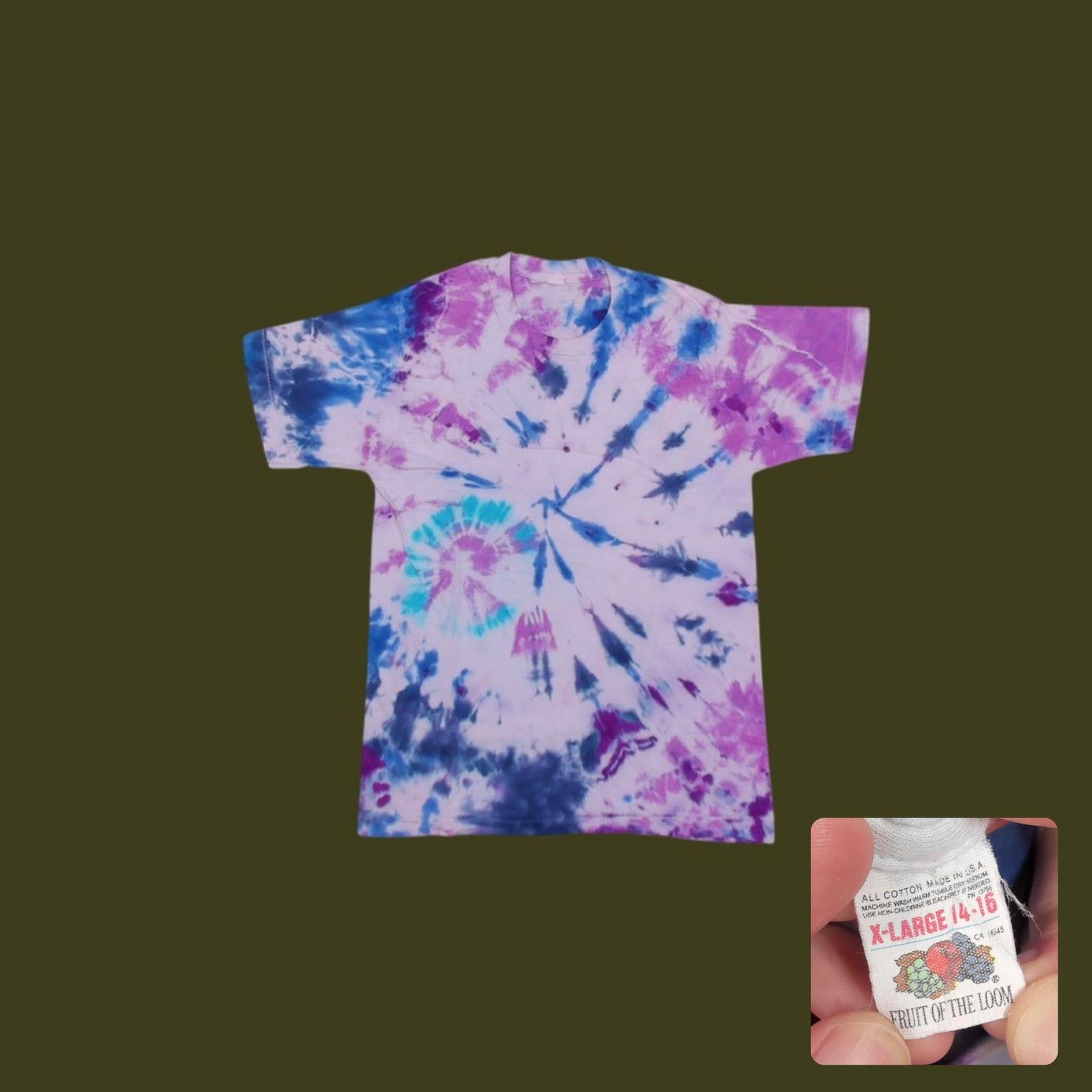 Fruit Of The Loom VTG 80s Fruit of the Loom Single Stitch Tie Dye Baby Tee XS Size XS / US 0-2 / IT 36-38 - 1 Thumbnail