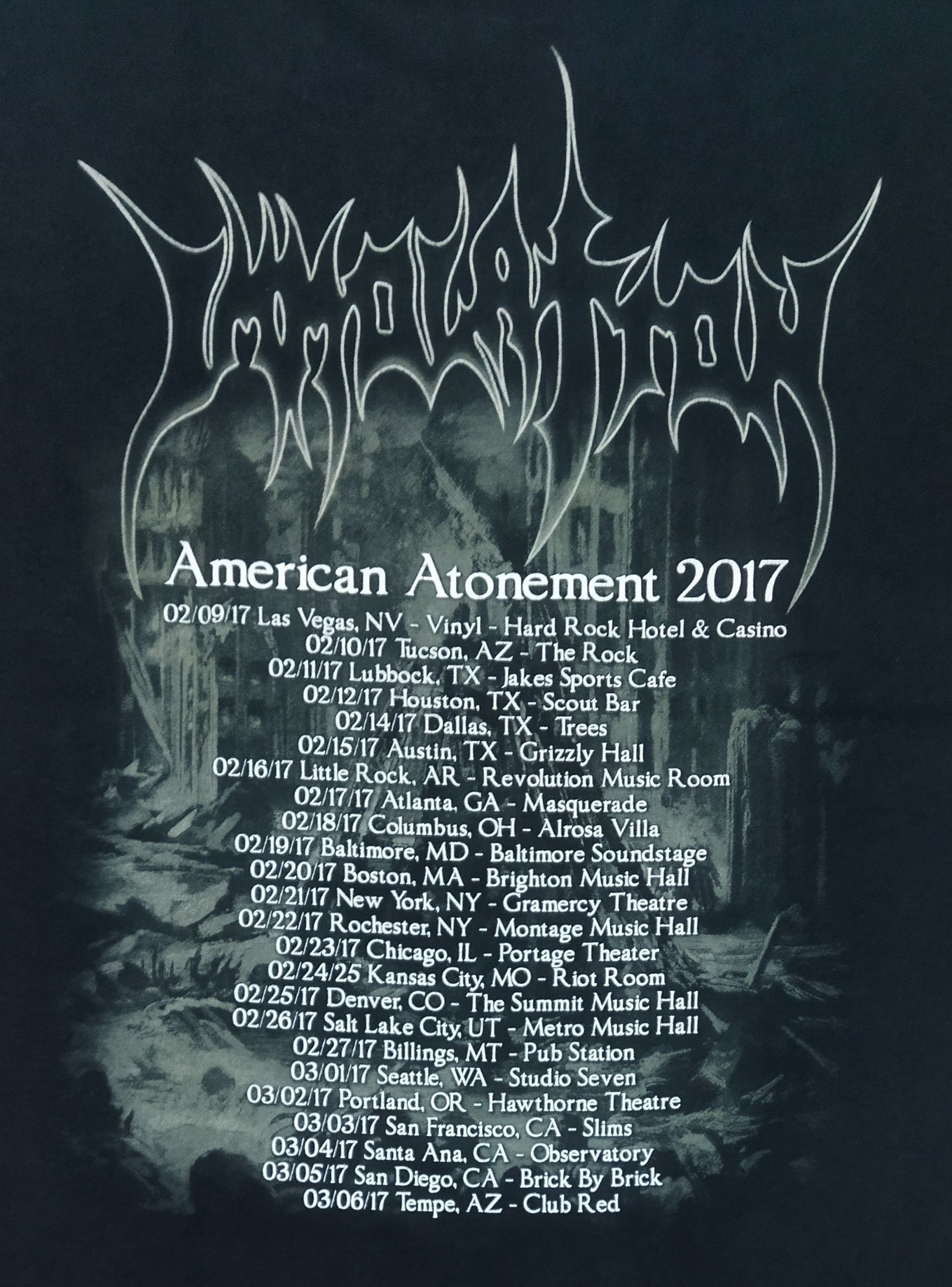 Band Tees immolation American atonement 2017 Size US L / EU 52-54 / 3 - 4 Thumbnail