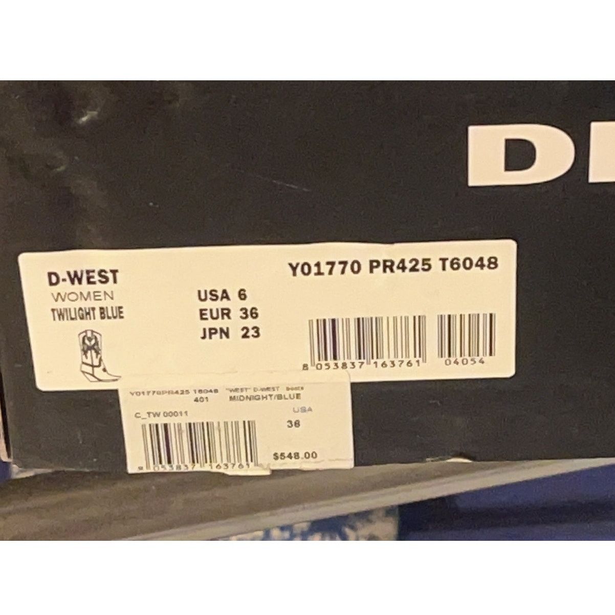 Diesel Diesel Women Twilight/Midnight Blue Western Boots With Box Size US 6 / IT 36 - 9 Thumbnail