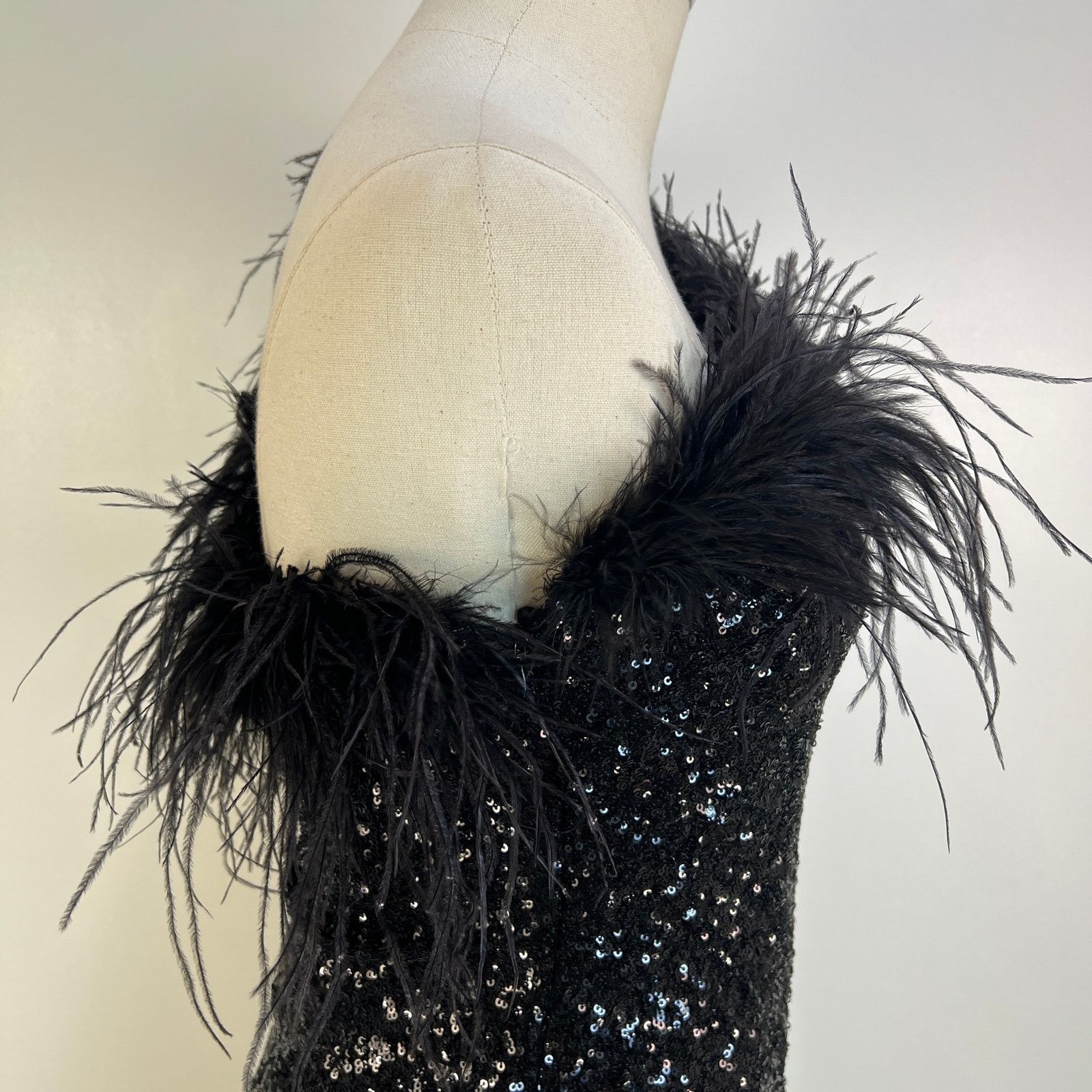 Amanda Uprichard Amanda Uprichard Mini Kieran Dress Sequin Black Size L / US 10 / IT 46 - 8 Thumbnail