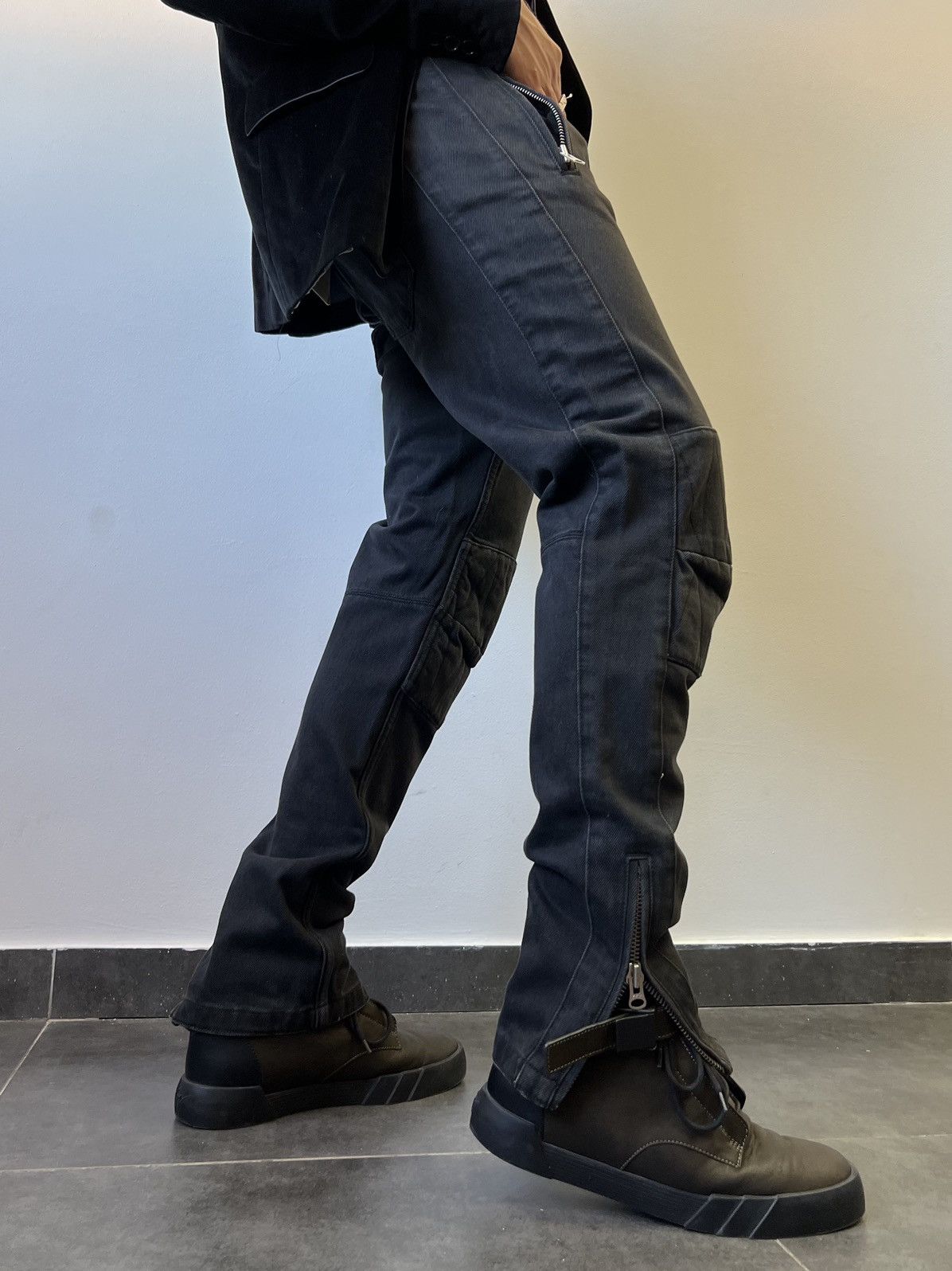 H&M × Isabel Marant Balmain SLP type Isabel Marant Hm Biker zippered waxed denim Size US 34 / EU 50 - 1 Thumbnail