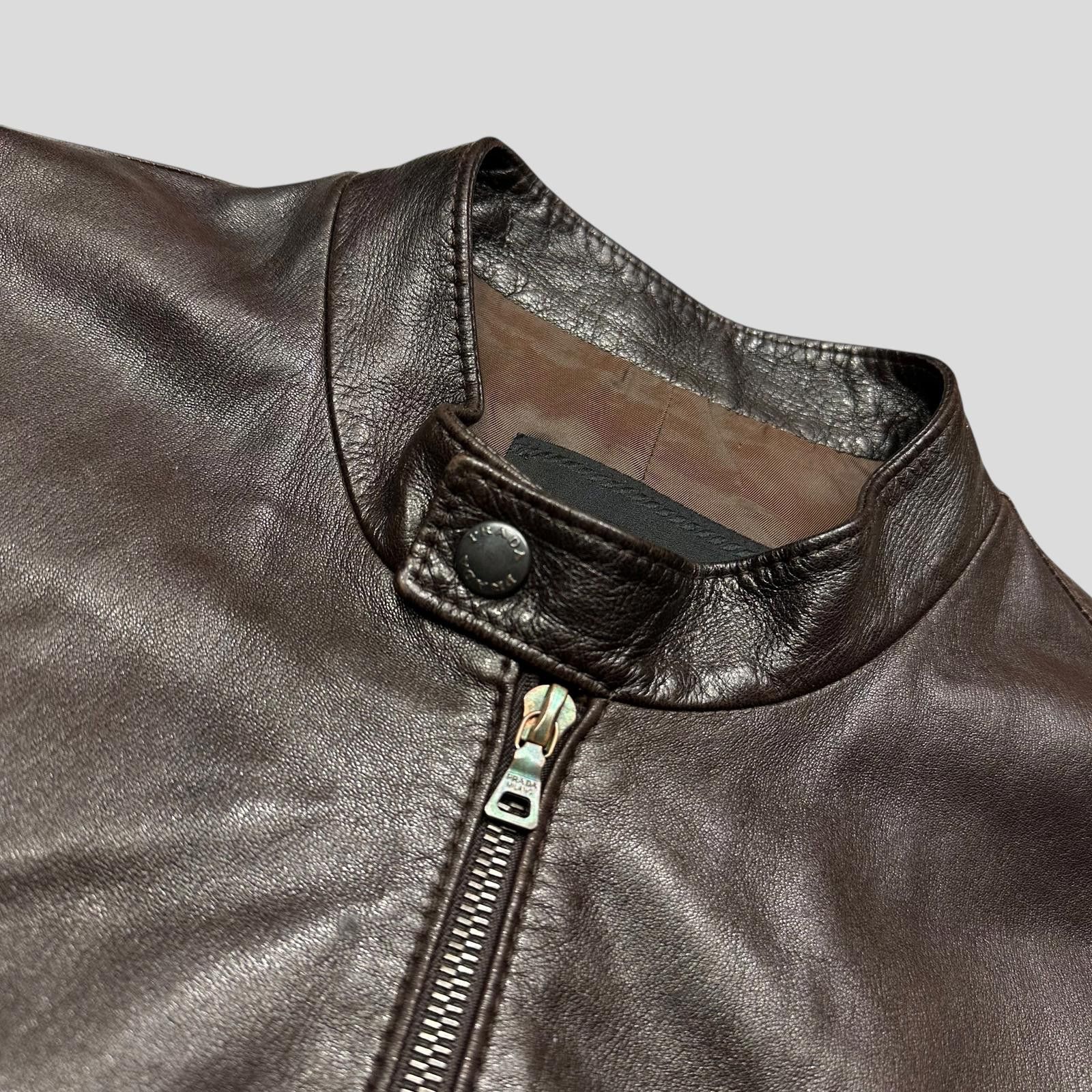 Prada Prada SS00 Iridescent Lined Ebony Leather Biker Jacket - M Size US M / EU 48-50 / 2 - 5 Thumbnail