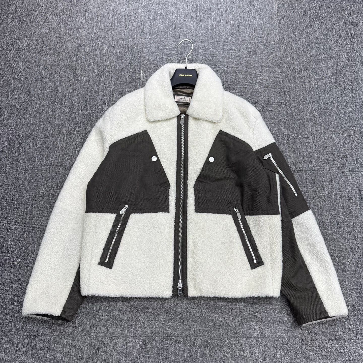 Hermes Hermes Shearling Jacket in Black and White Size US L / EU 52-54 / 3 - 1 Thumbnail