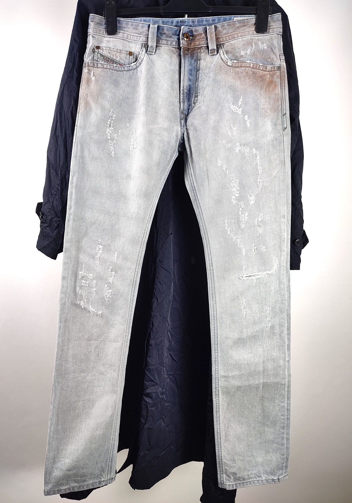 Diesel Diesel Rust Thavar Painted Distressed Slim Fit Denim Jeans Size US 30 / EU 46 - 1 Thumbnail