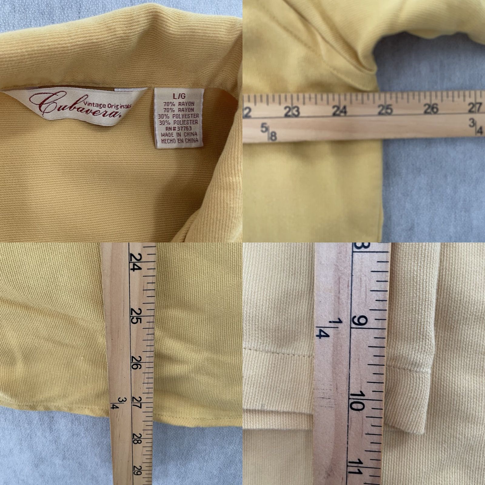 Cubavera Cubavera Shirt Adult Large Yellow Hot Rod Shop Embroidered Loop Collar Mens L Size US L / EU 52-54 / 3 - 8 Thumbnail