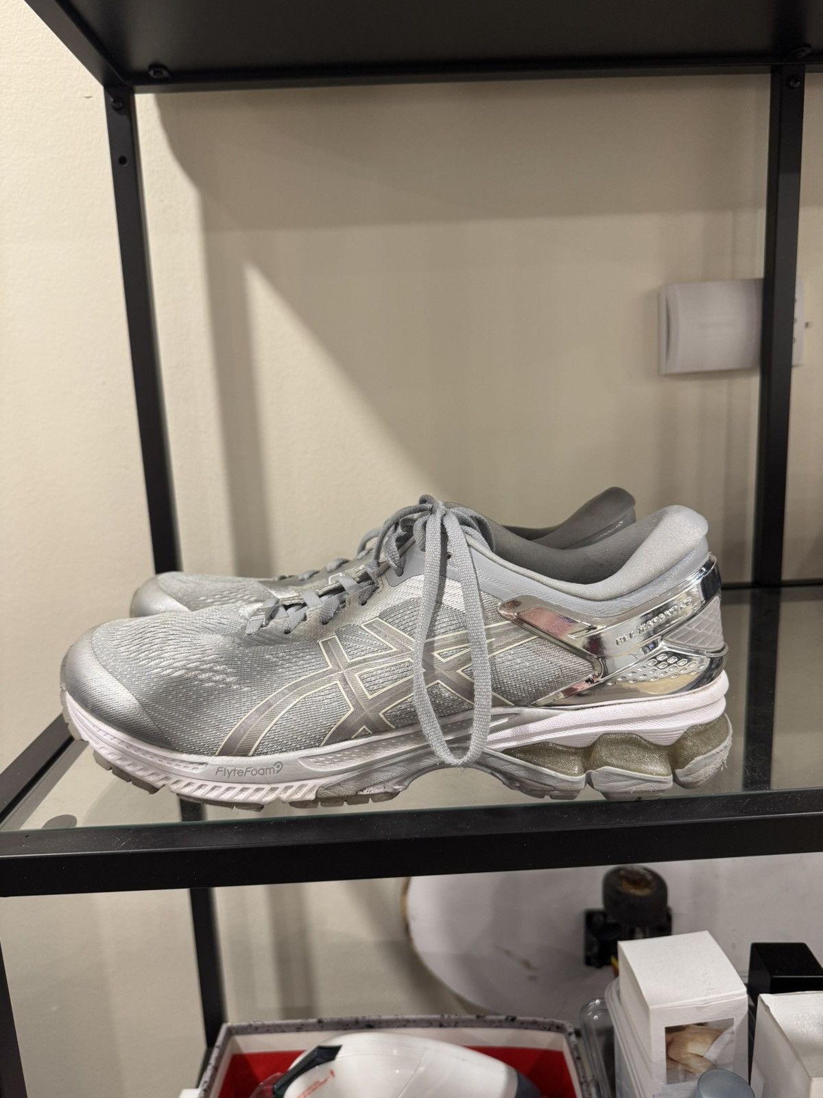 Asics Asics Gel-Kayano 26 Silver Metallic Flyte Foam Streetwear Size US 12 / EU 45 - 1 Thumbnail