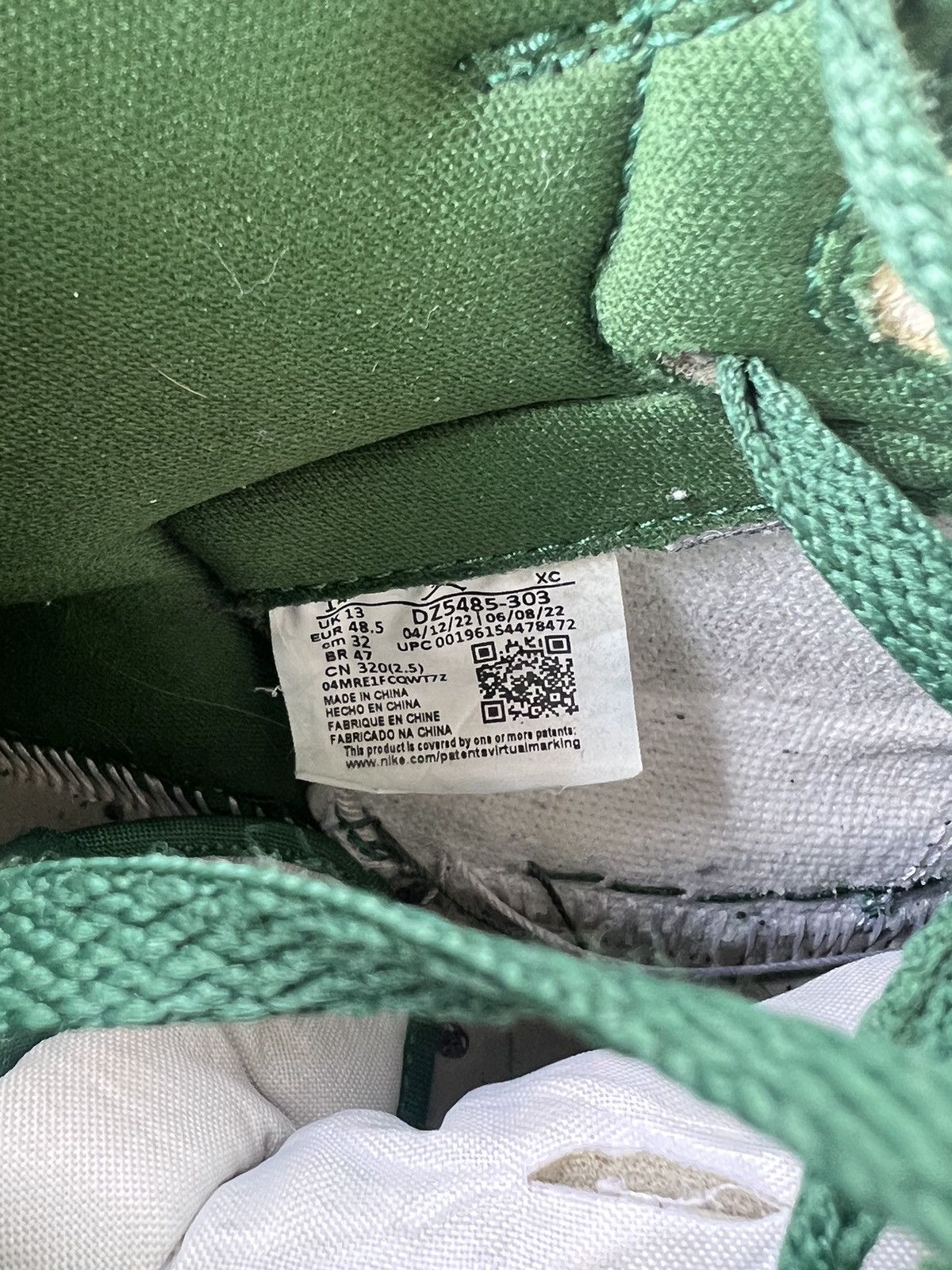 Jordan Brand Nike Air Jordan 1 High OG Green White Size US 14 / EU 47 - 18 Thumbnail