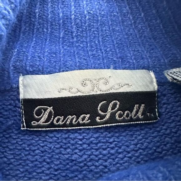 Vintage Vintage Dana Scott Silk Knit Beaded Bow Mock Neck Blue Sweat Size M / US 6-8 / IT 42-44 - 6 Thumbnail