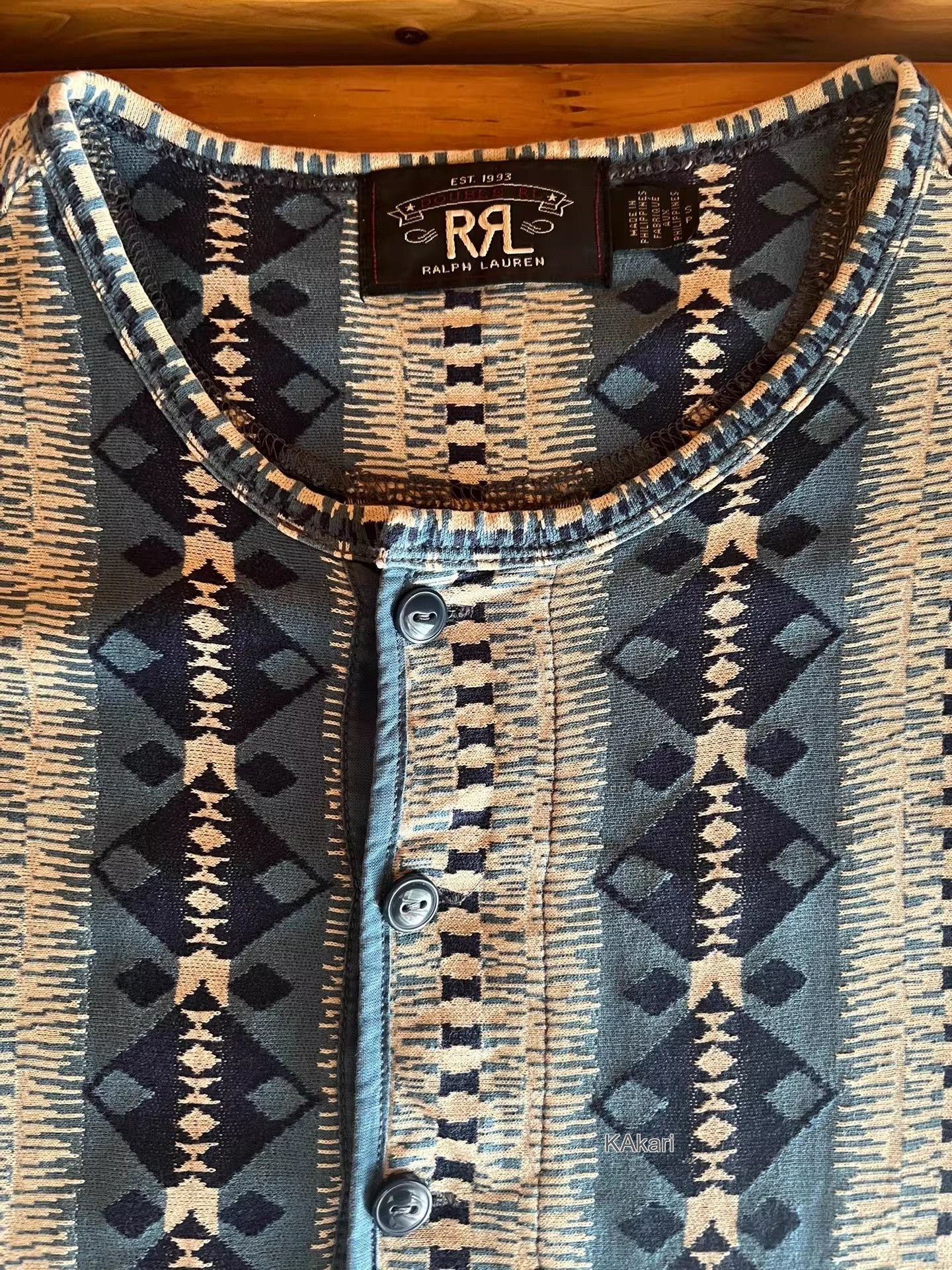 RRL Ralph Lauren RRL Double RL Vintage Southwest Henley T-shirt Size US S / EU 44-46 / 1 - 8 Thumbnail
