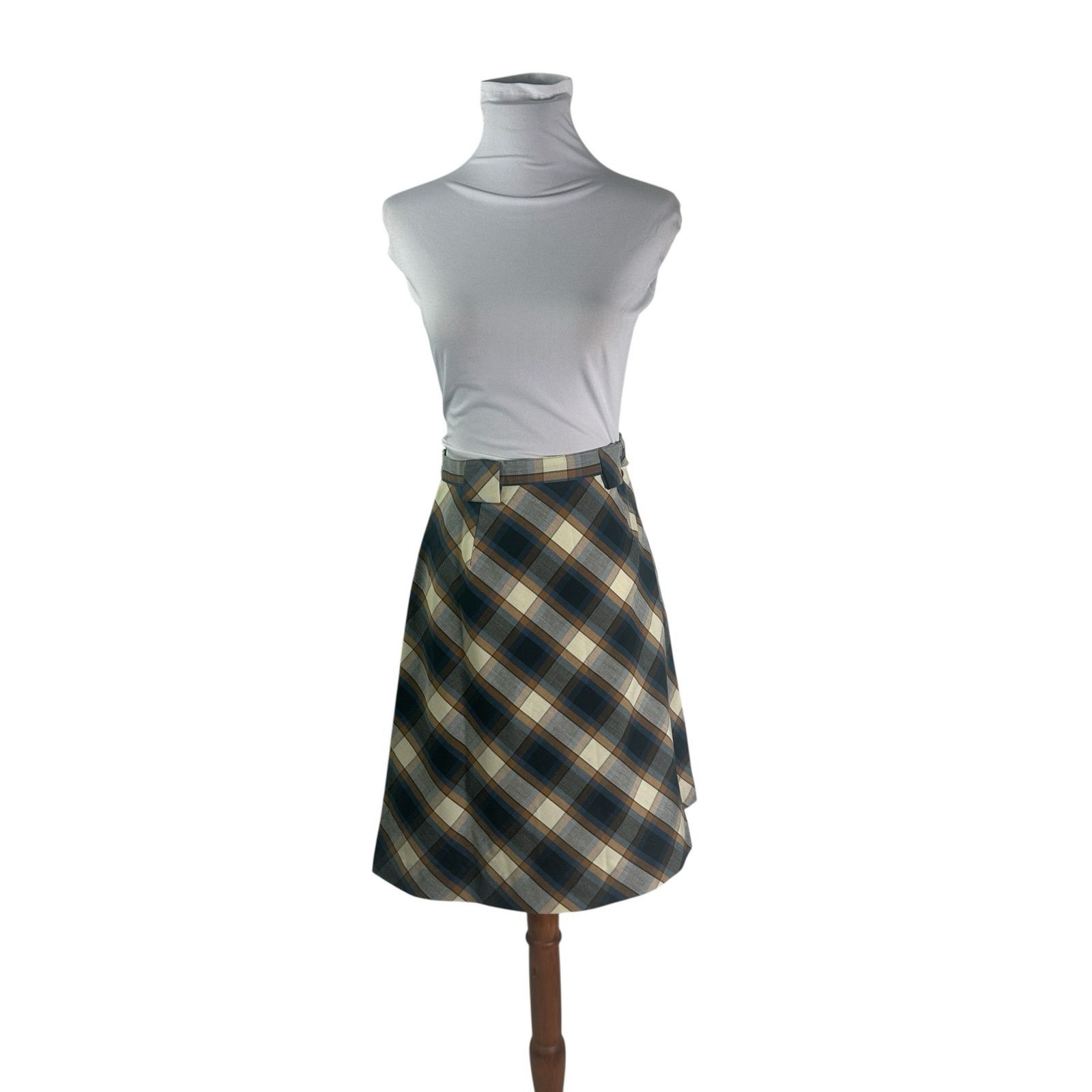 Vintage Vintage 1970s Summit of Boston Plaid Prep Mini Skirt XS Size 24" / US 00 / IT 34 - 2 Thumbnail