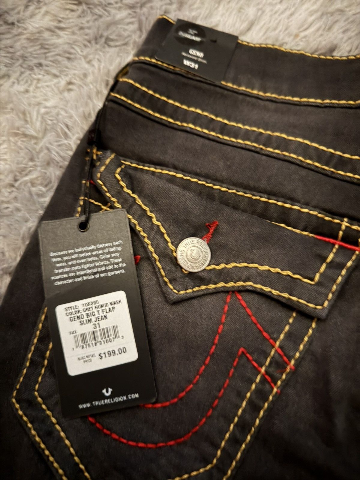 True Religion True Religion Yellow/Red Deadstock Jeans Size 31 Size US 31 - 3 Thumbnail
