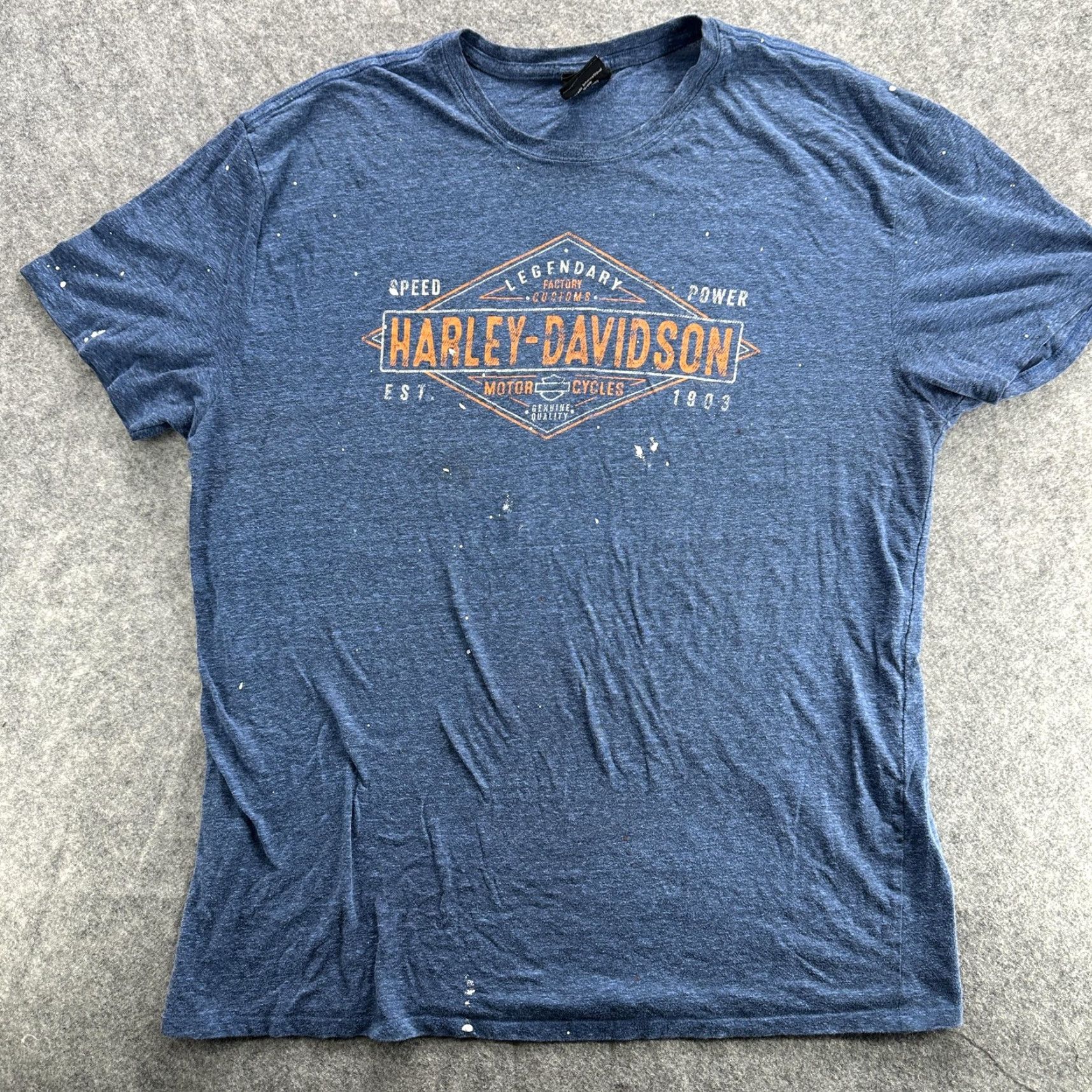 Harley Davidson VINTAGE Harley-Davidson Shirt Mens Blue Diamondback Rattlesnake Oklahoma Graphic Flag XL Blue Crew Neck Short Sleeve Size US XL / EU 56 / 4 - 2 Thumbnail