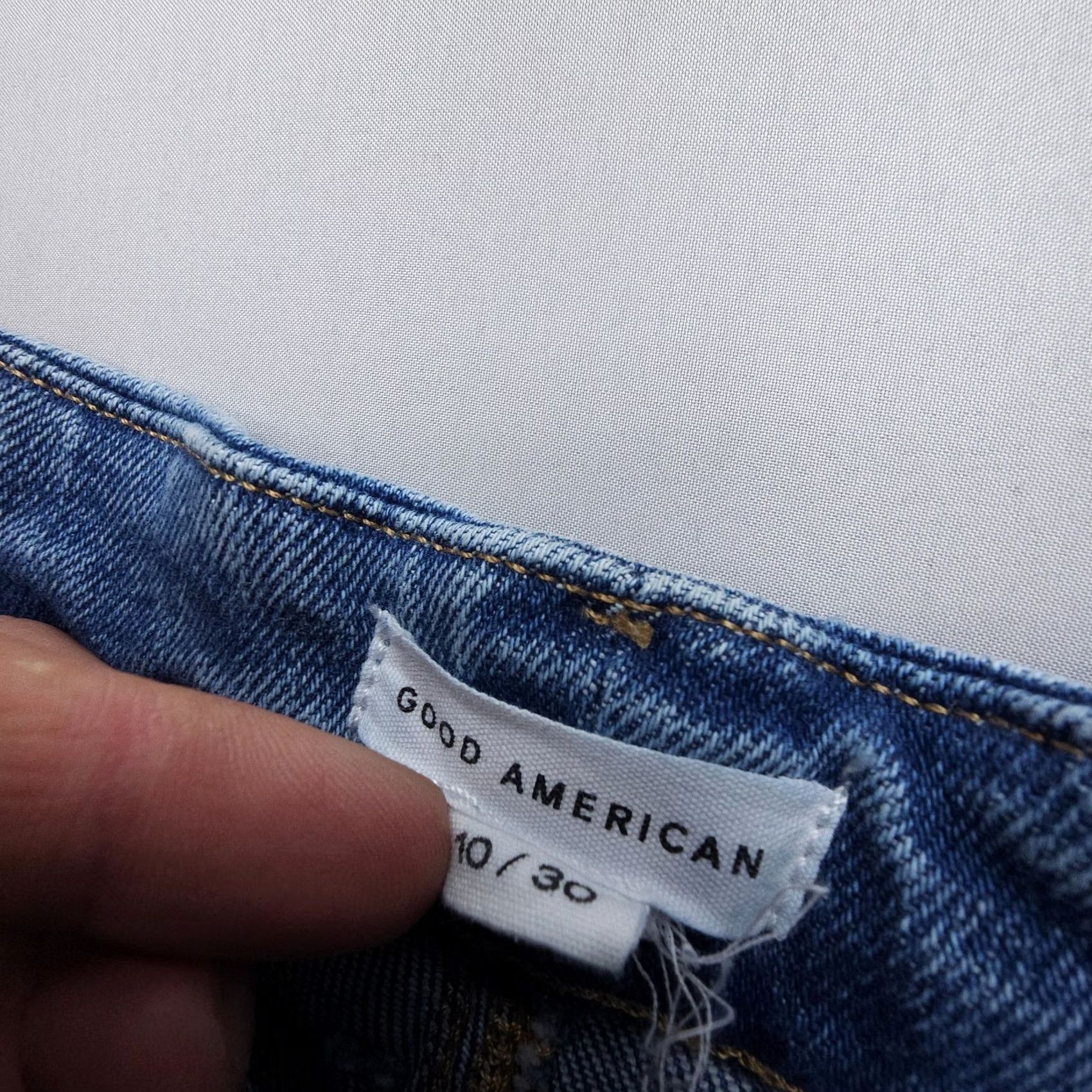 Good American Good American Jeans Size 10 30 Blue Stretch High Rise Denim Straight Regular Women XS? Bump Size 32" / US 10 / IT 46 - 3 Thumbnail