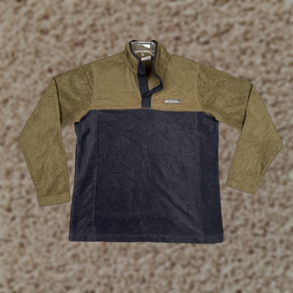 Vintage Columbia Fleece Jacket Mens Medium Green Black Snap Pullover Anorak Outdoor Size US M / EU 48-50 / 2 - 1 Thumbnail