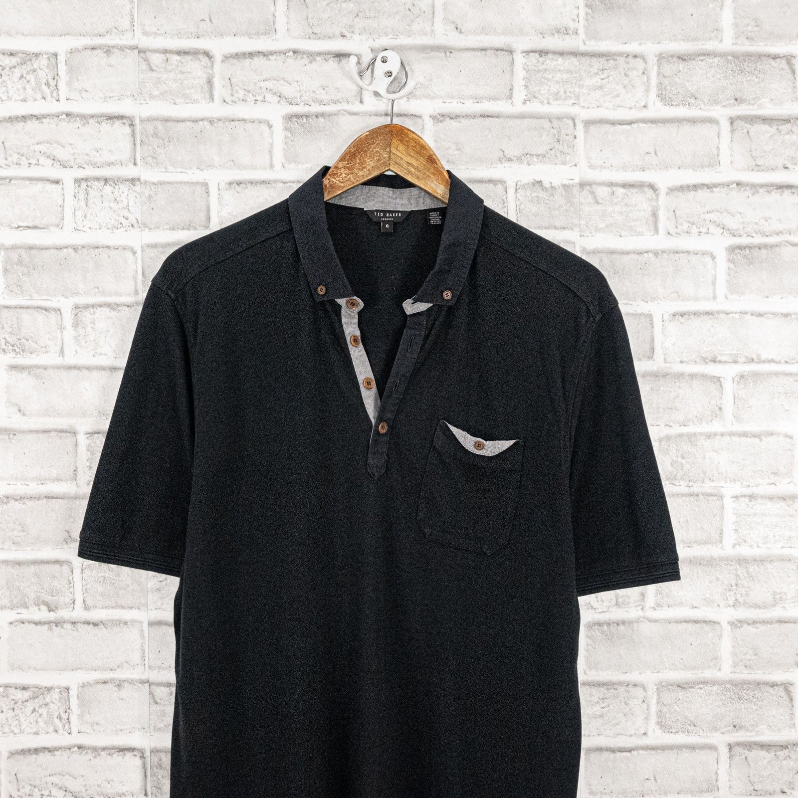 Ted Baker Ted Baker London Men's Short Sleeve Polo Shirt in Black Size US XXL / EU 58 / 5 - 3 Thumbnail