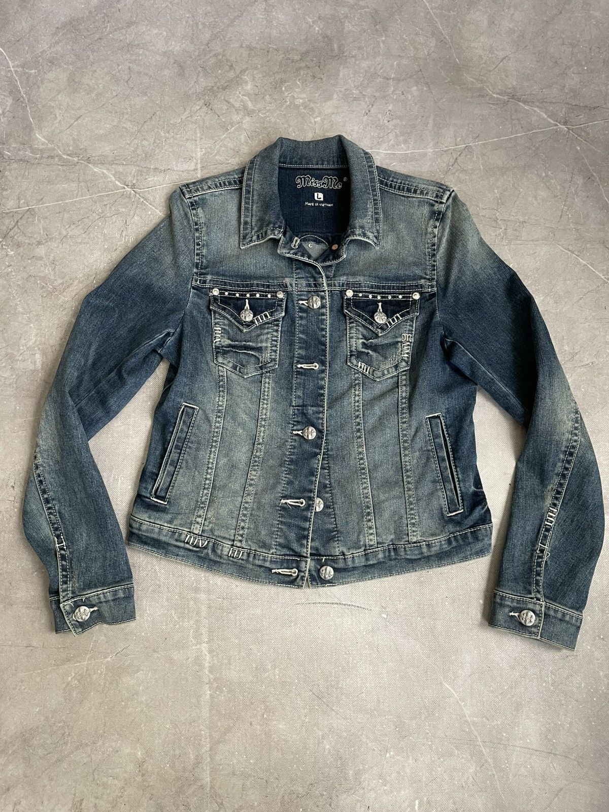 Tornado Mart Miss me Denim Jacket Blue affliction style trucker jacket Size US M / EU 48-50 / 2 - 2 Thumbnail
