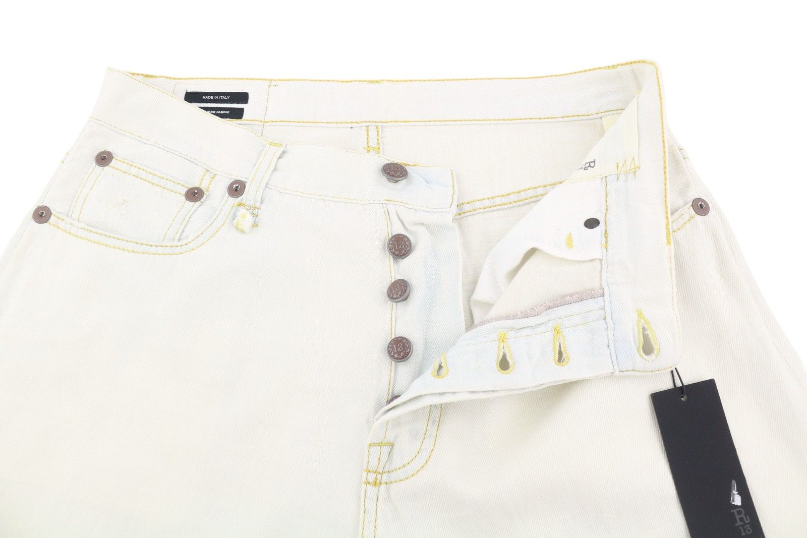 R13 TAILORED DROP 27 Kinney Linen Indigo Cropped Jeans 86199 Size 27" / US 4 / IT 40 - 5 Thumbnail