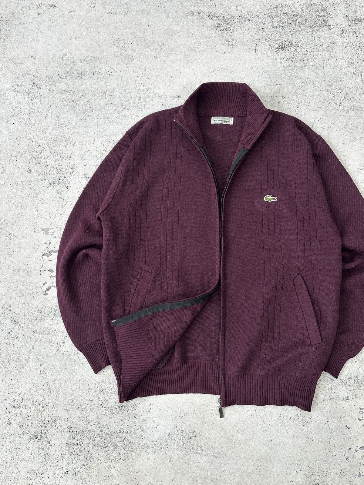 Lacoste × Vintage Vintage Lacoste Zip Up Sweater Size US L / EU 52-54 / 3 - 3 Thumbnail