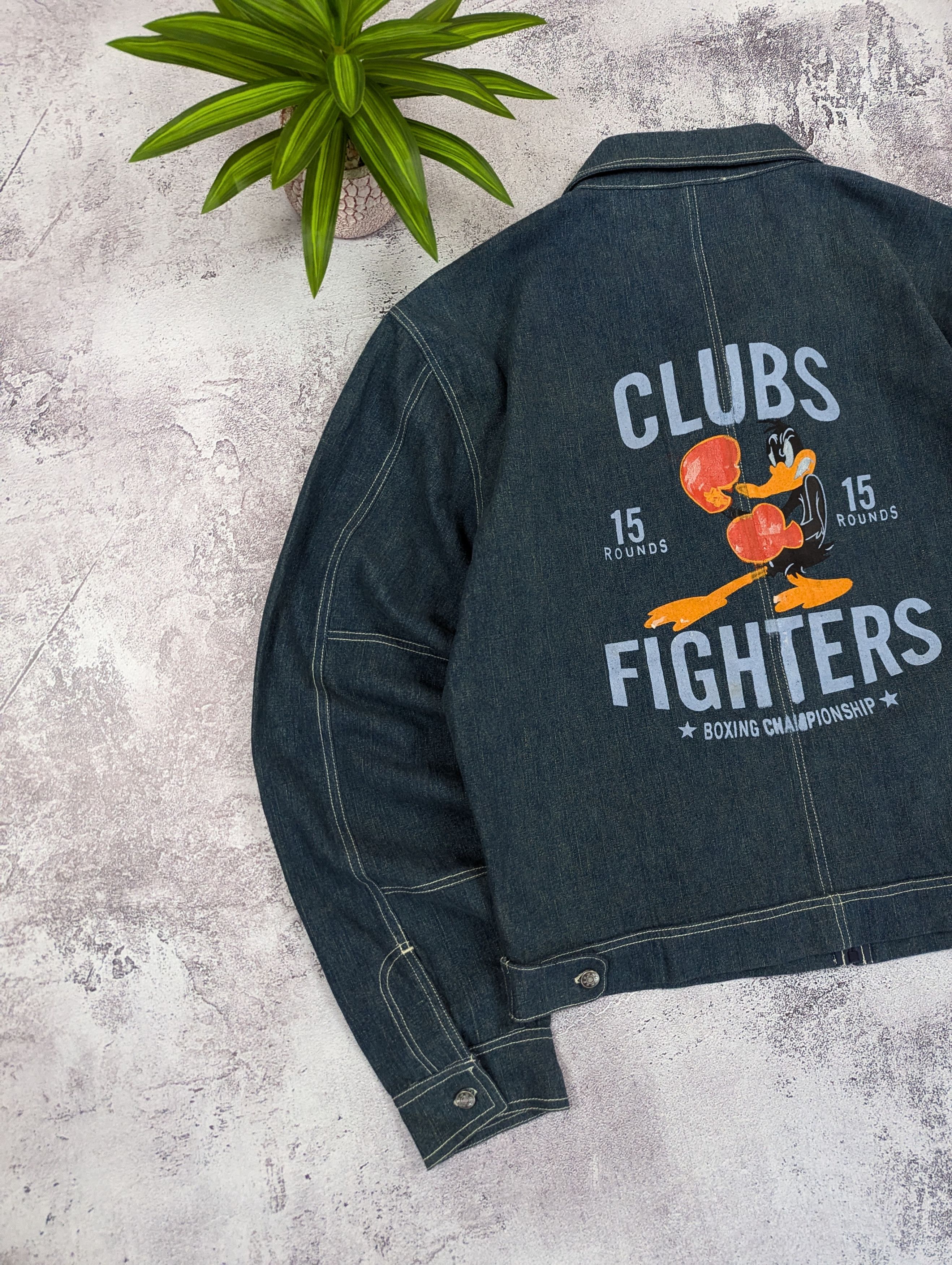 Vintage Vintage Clubs Fighters Boxing Denim Jacket Size L Size US L / EU 52-54 / 3 - 6 Thumbnail