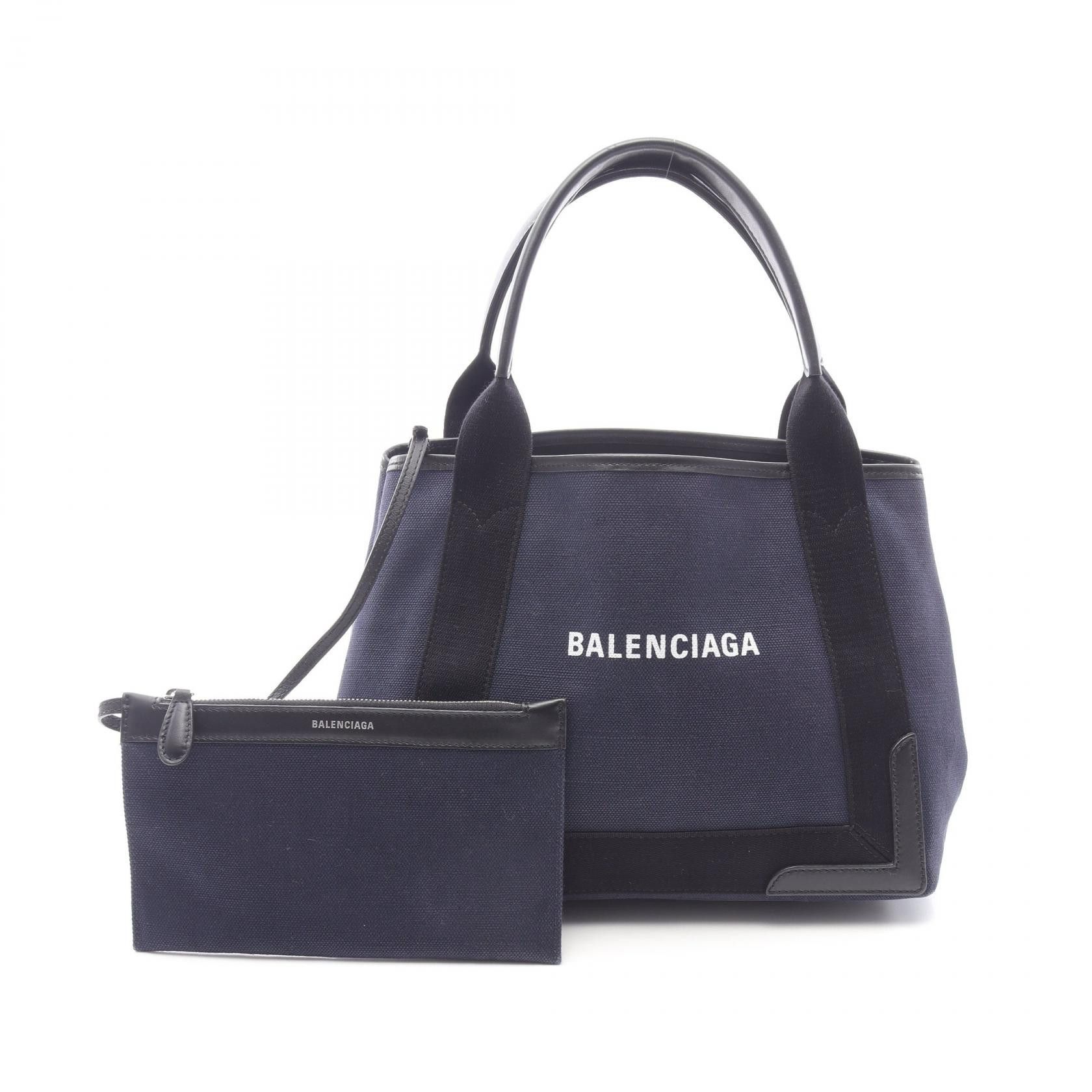 Balenciaga Balenciaga Balenciaga NAVY CABAS S Canvas Leather Tote Bag Canvas Tote Bag 339933 DUTY FREE for USA Size ONE SIZE - 1 Thumbnail