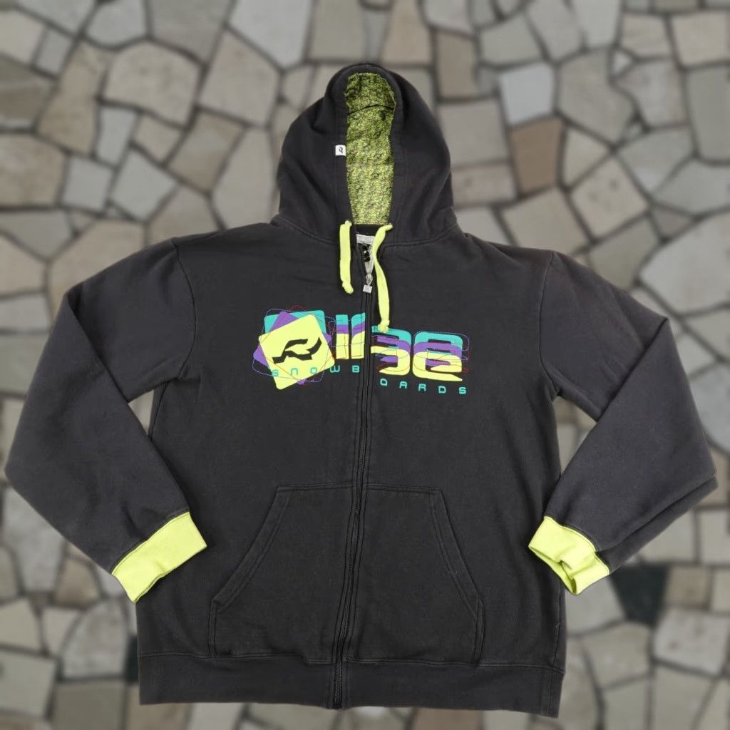 Vintage VINTAGE Ride Snowboards Hoodie Mens XL Black Sweatshirt Jacket Snowboarding Full Zip Up Size US XL / EU 56 / 4 - 1 Thumbnail